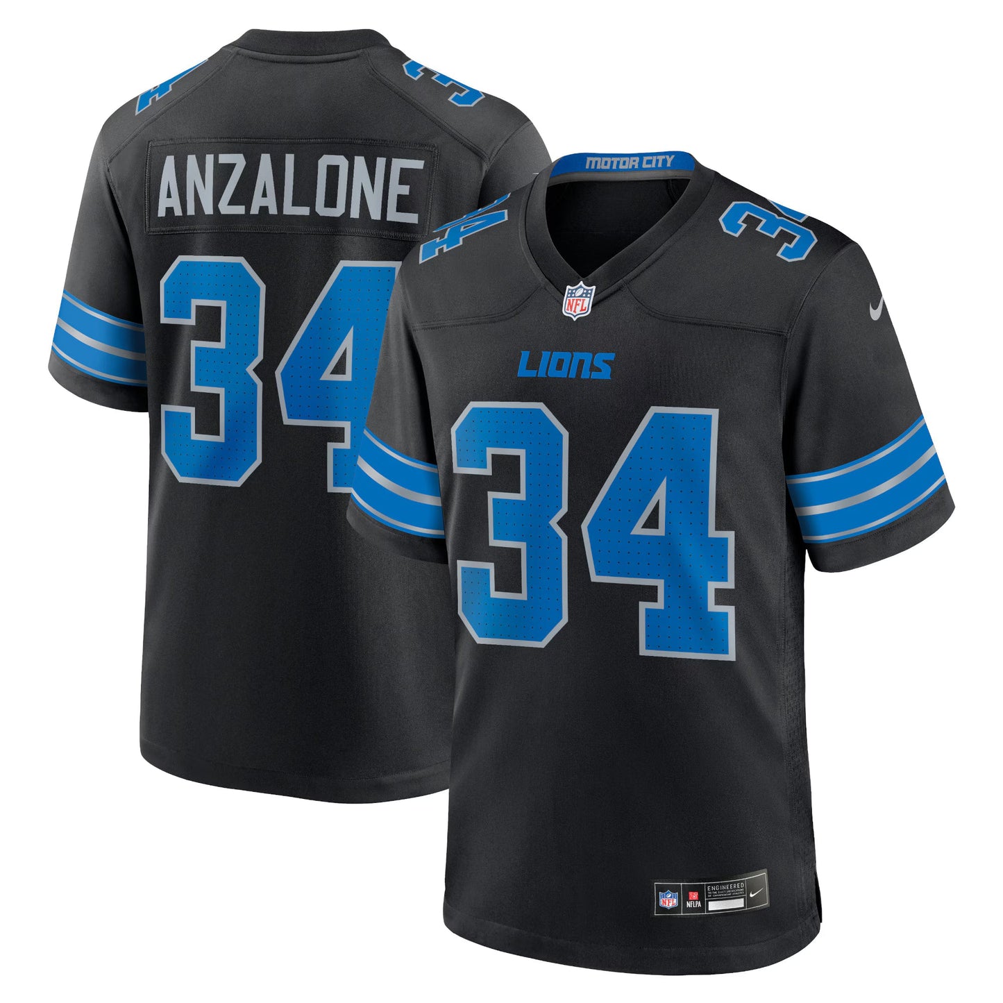 Detroit Lions Alex Anzalone Black 2nd Alternate Game Jersey