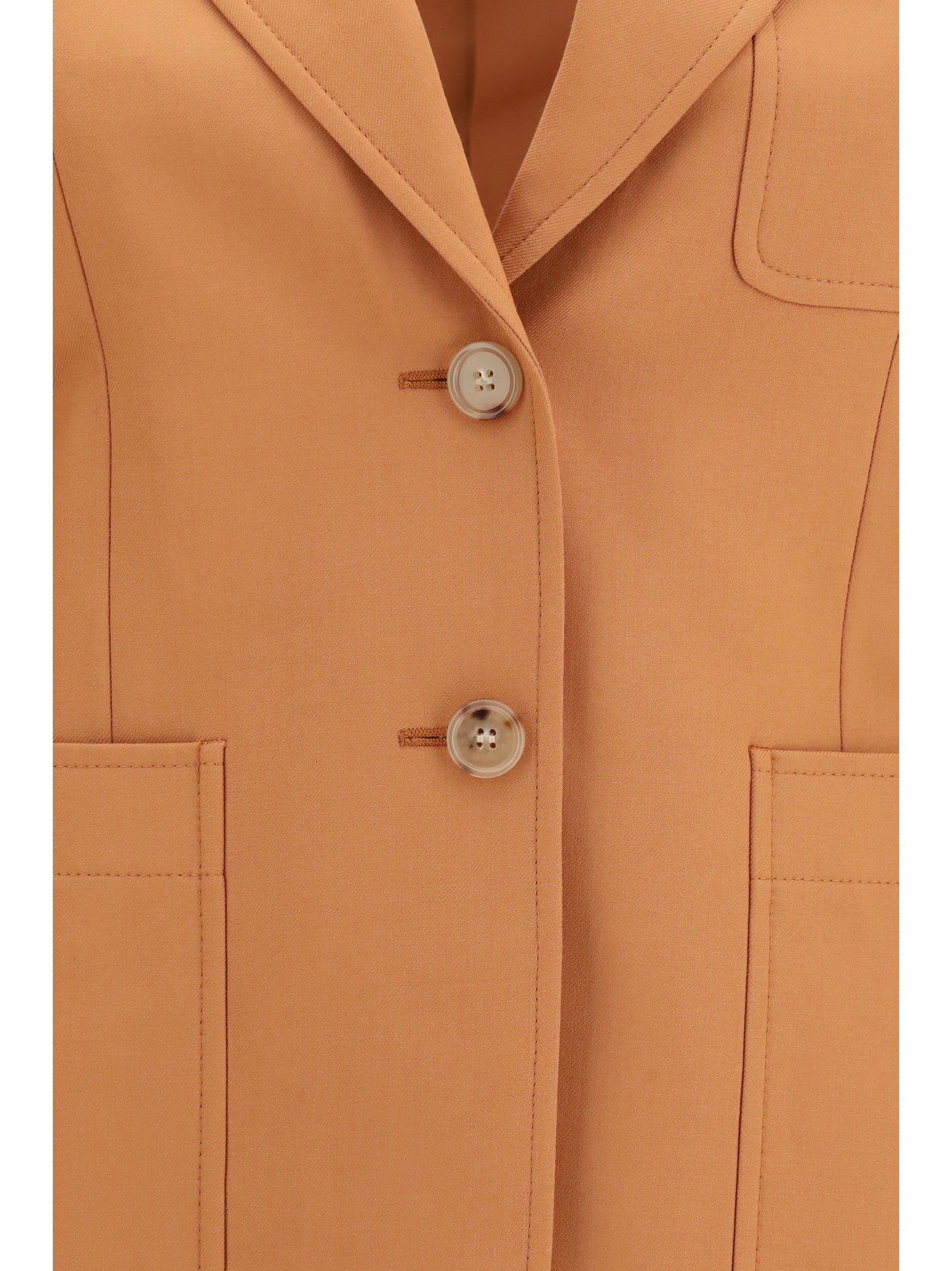 Chloé Women Straight-Cut Wool Gabardine Blazer