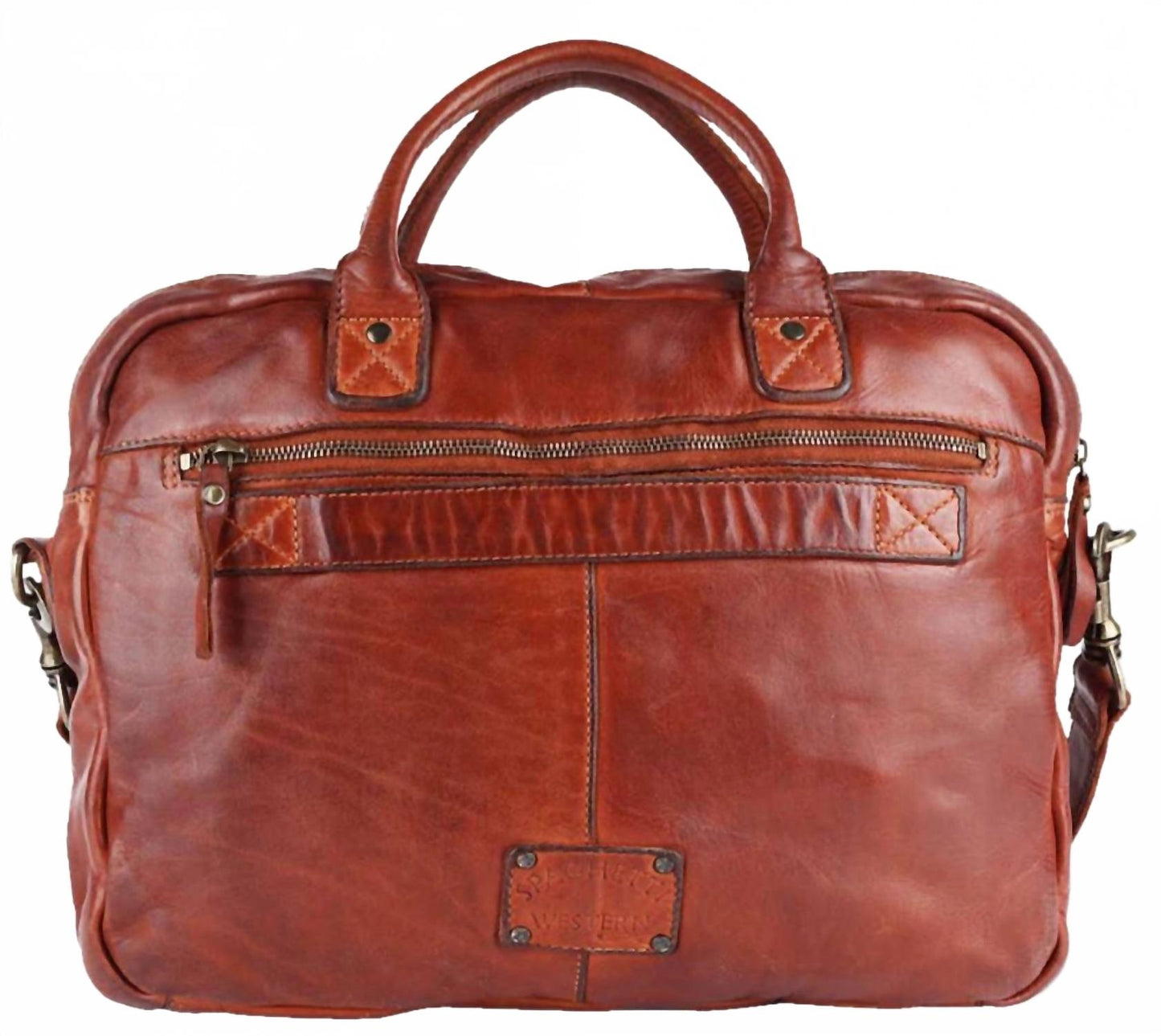 Briefcase Genuine Leather Western Bag In Brown