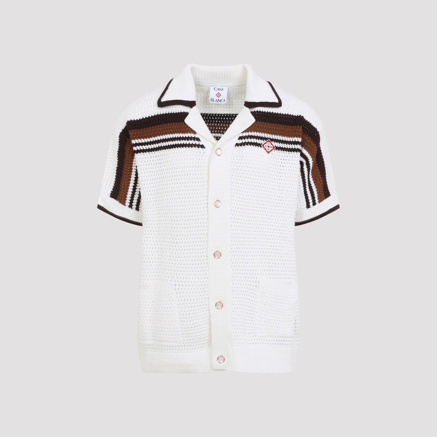 Casablanca Short-Sleeve Crochet Shirt Men