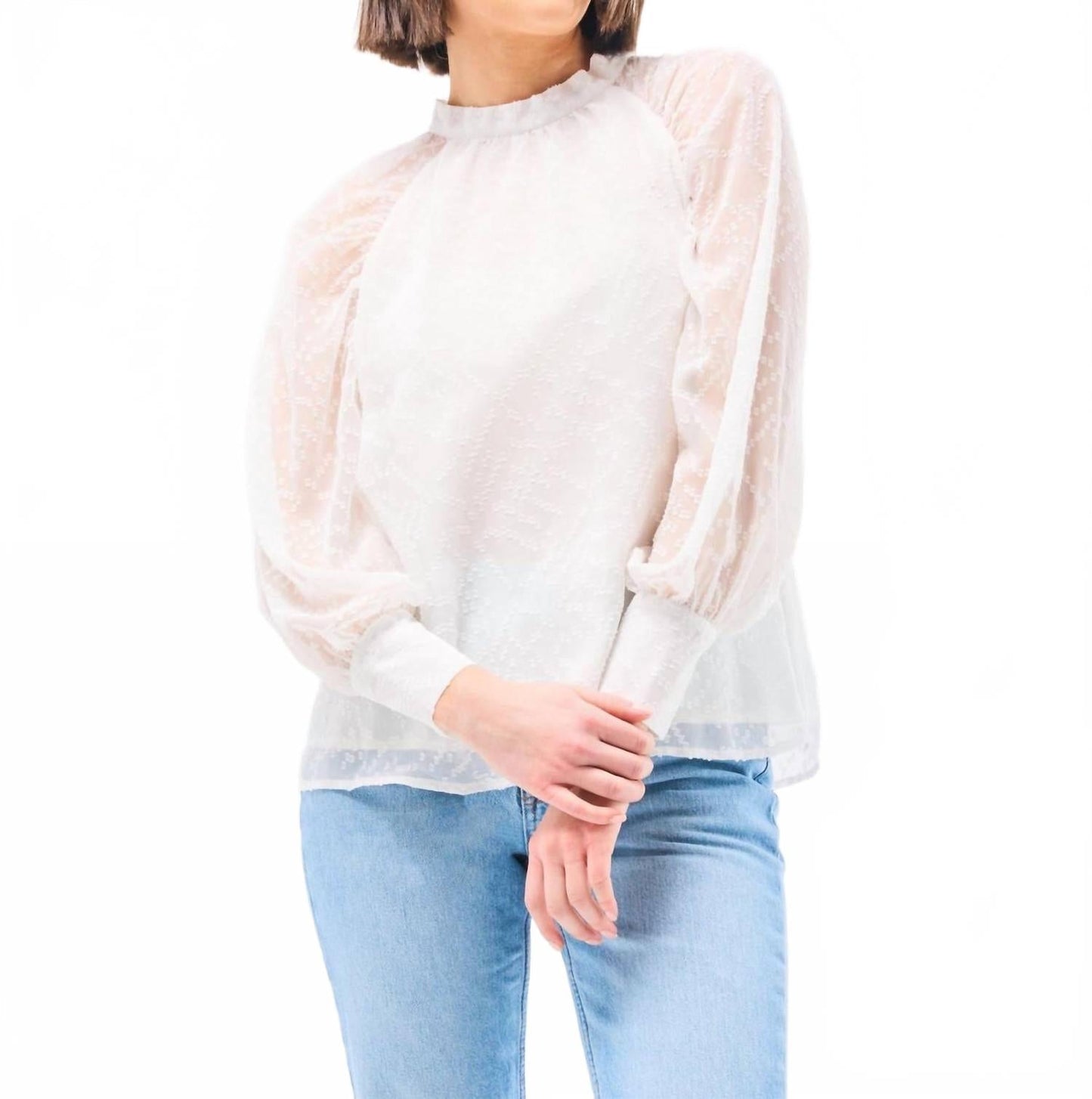 Veronica Raglan Sleeve Top In Marshmallow