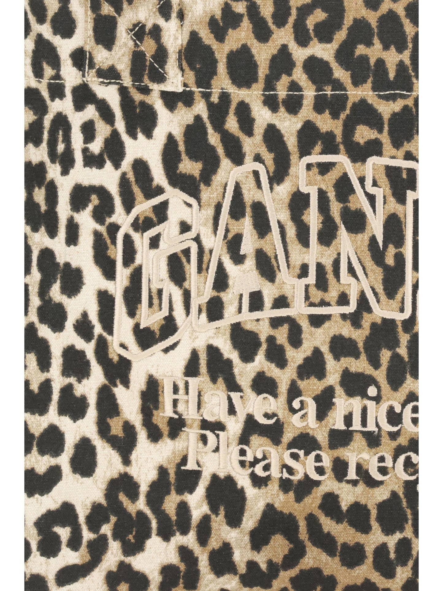 Ganni Women Leopard Print Tote Bag