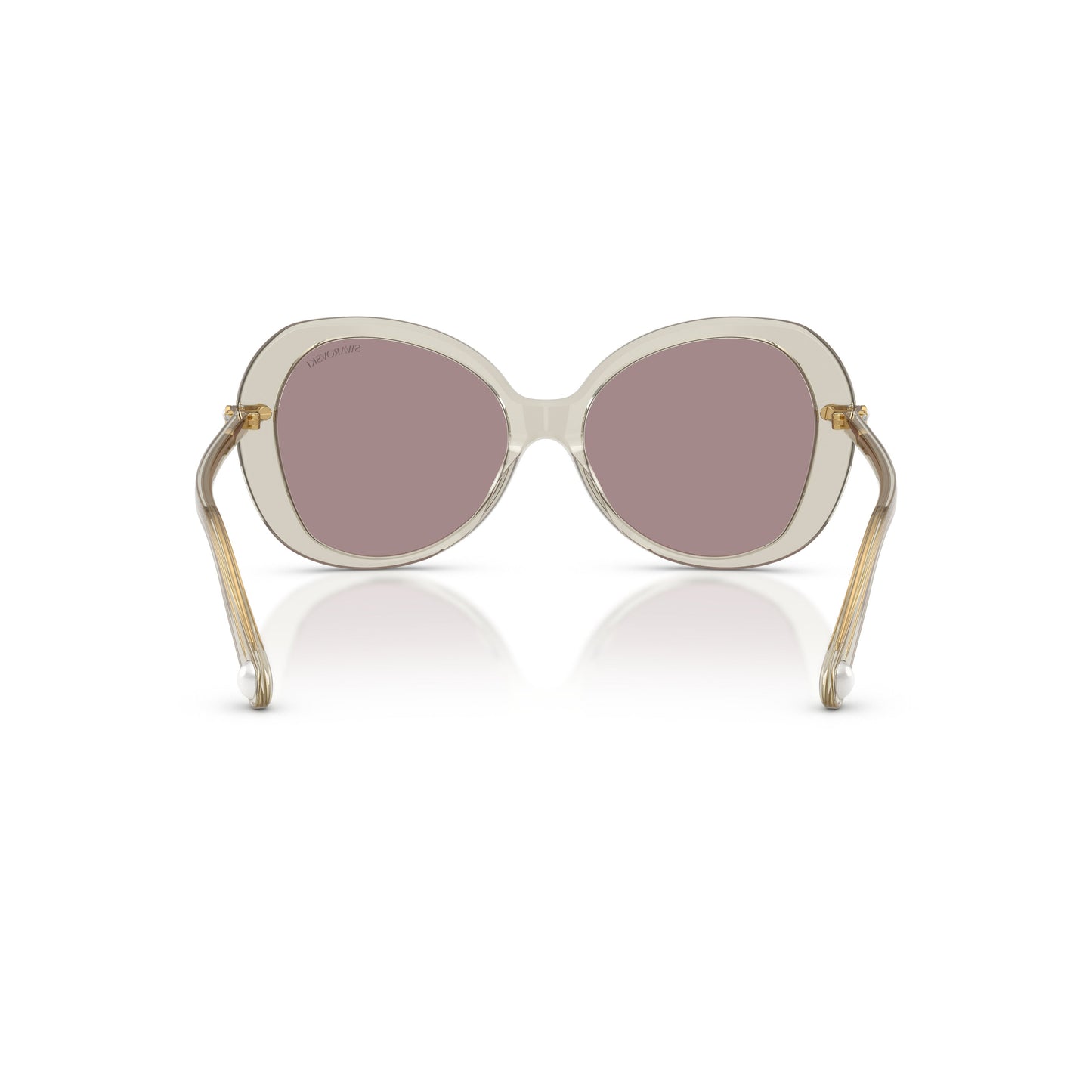 0Sk6059 Large Rounded Acetate Sunglasses with Gold-Toned Temples
