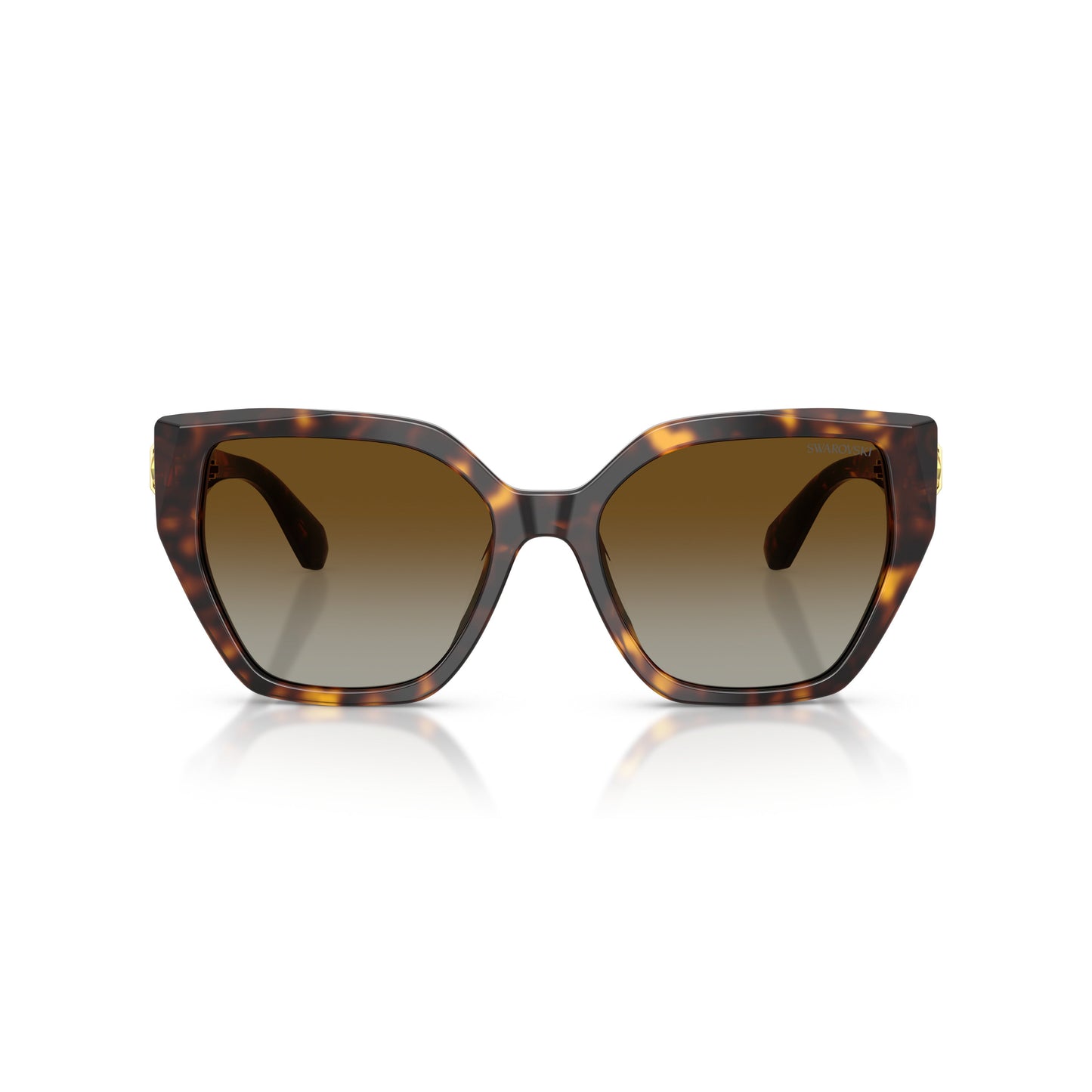 0Sk6044U Oversized Geometric Tortoiseshell Sunglasses with Crystal Embellishment