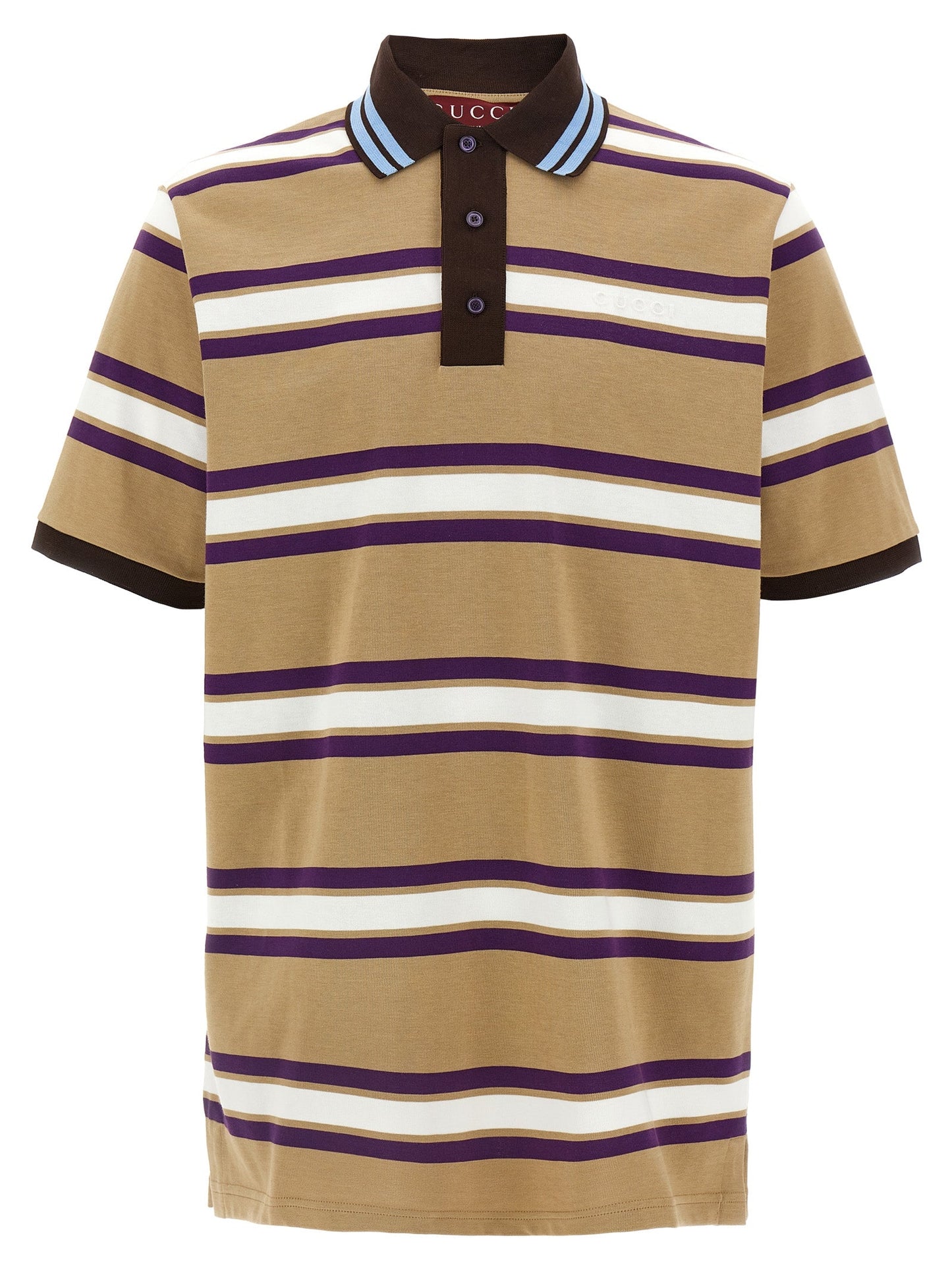 Gucci Men Embossed Logo Polo Shirt