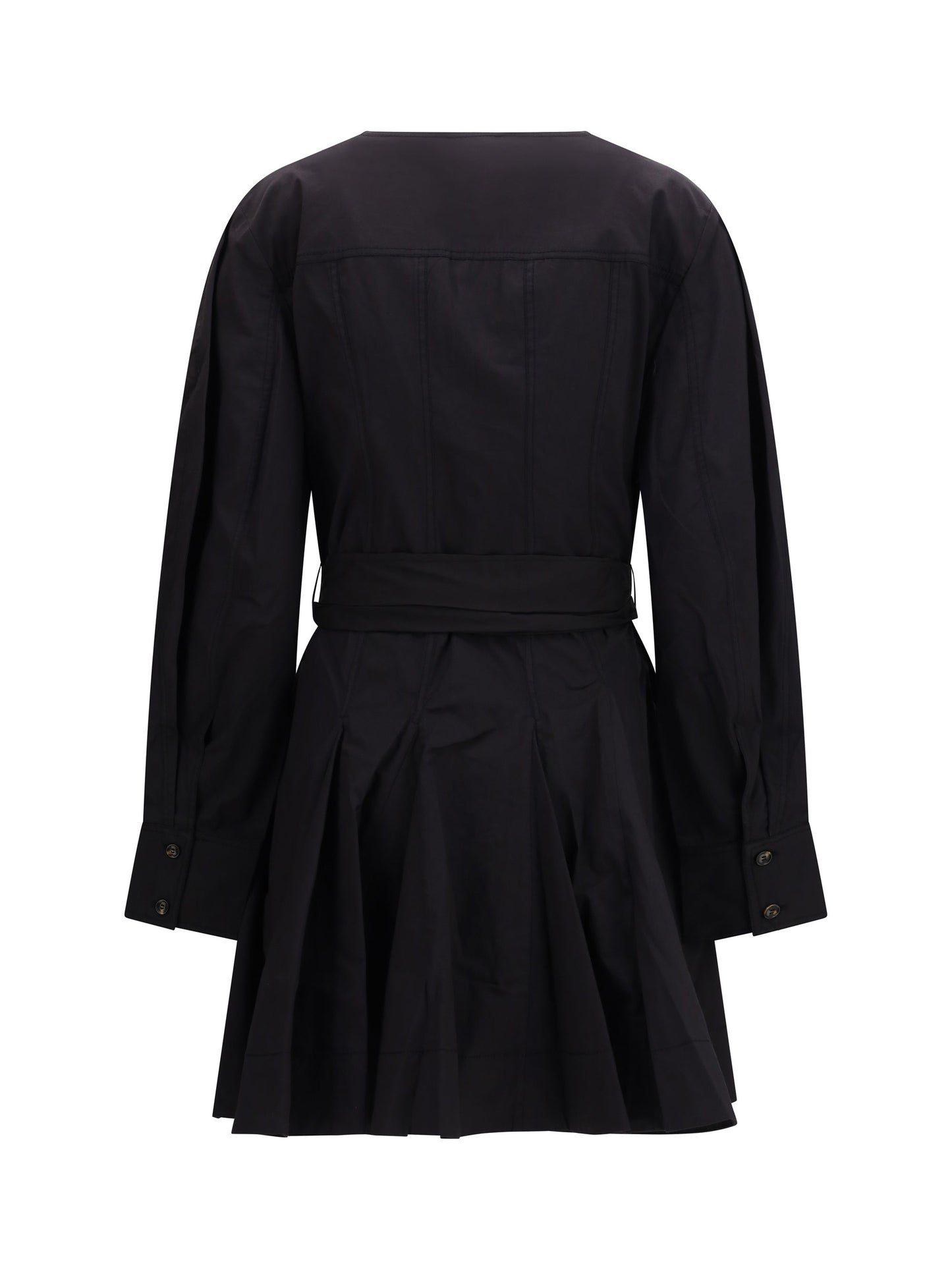 Ganni Women Short Shirt Dress With Belt