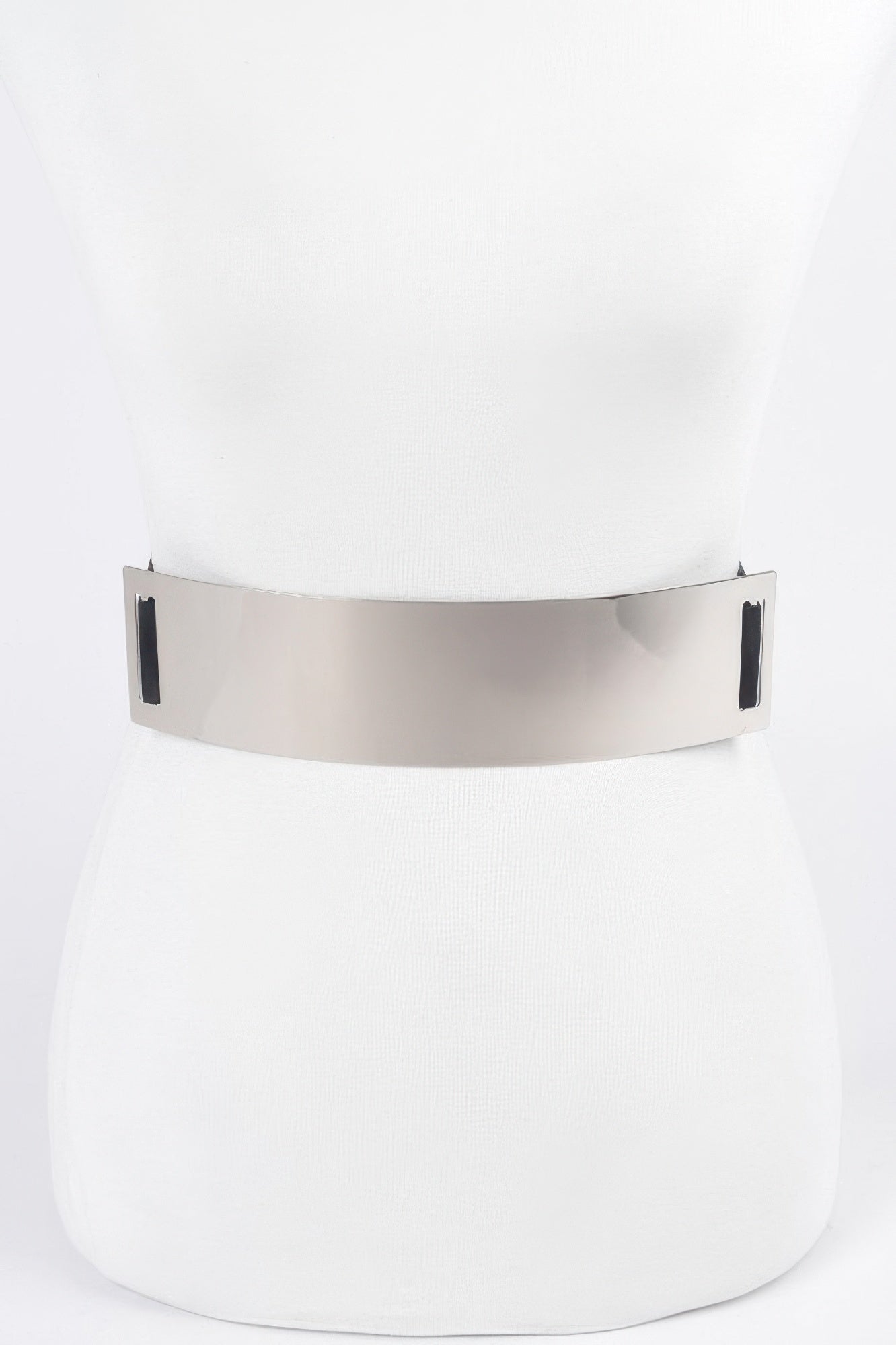 Wide Metal Plate Plus Size Stretch Waist Belt