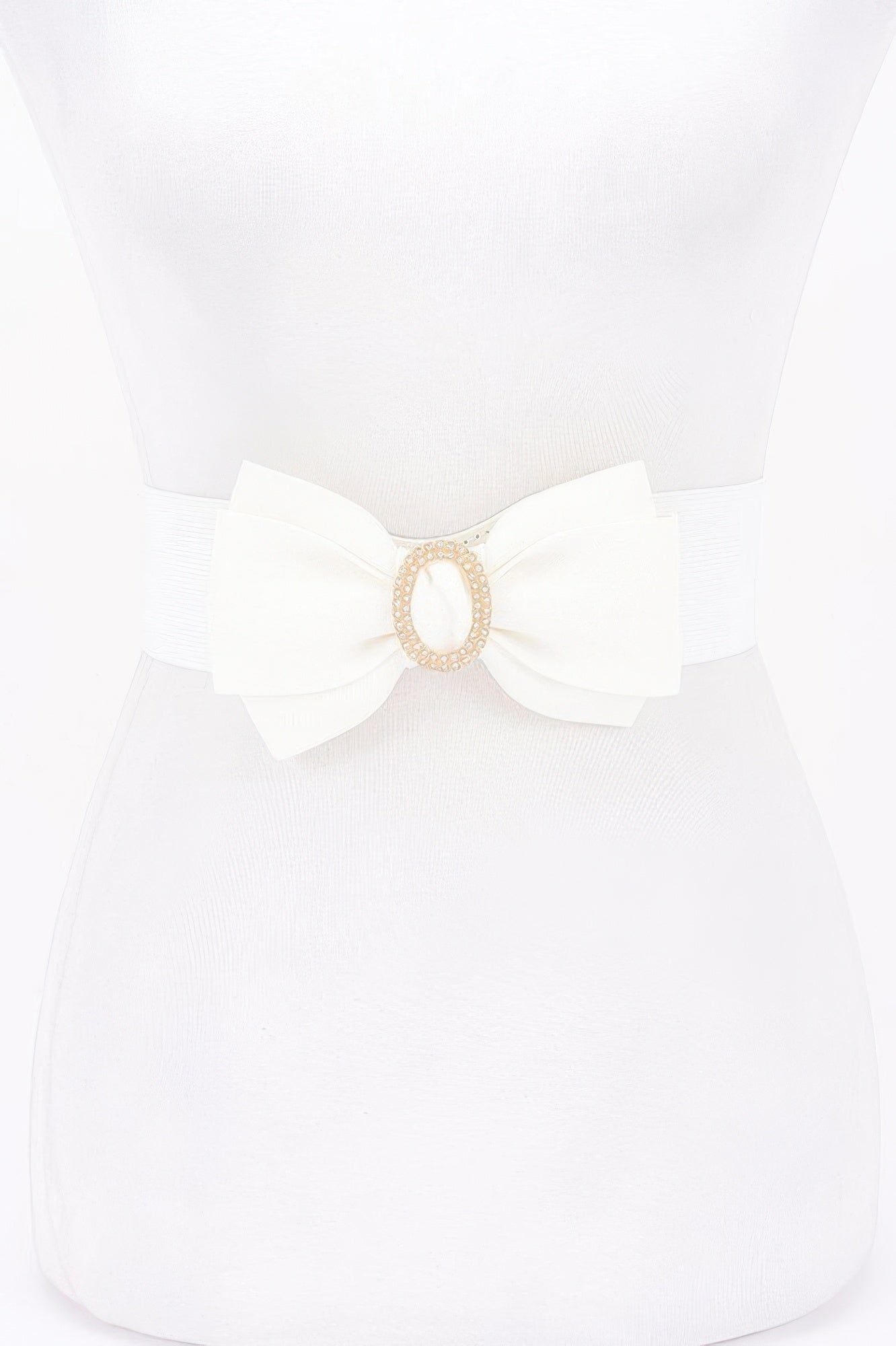 Rhinestone Bow Buckle Stretch Belt