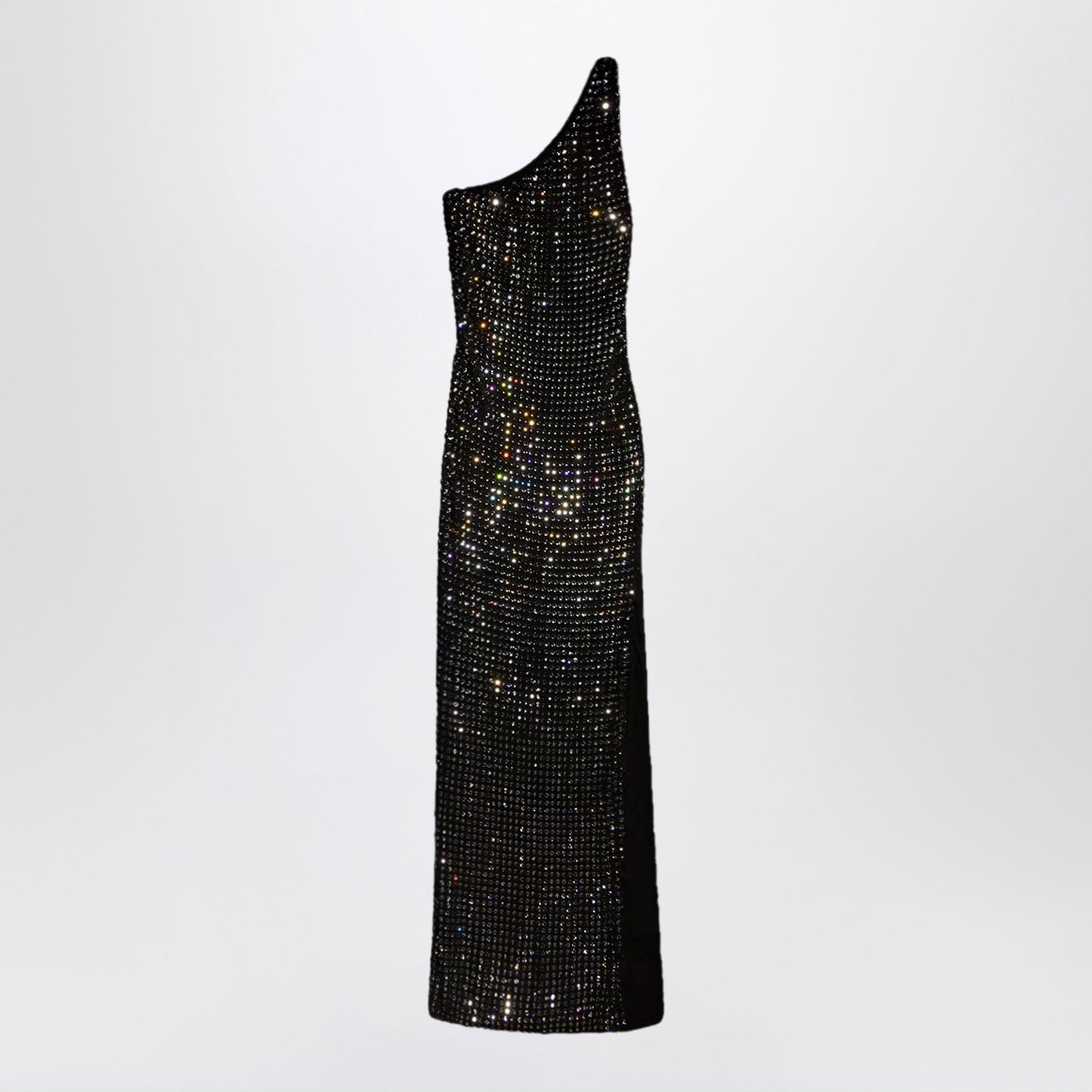 Gucci Long Jersey Dress With Crystal Embroidery In Black Women