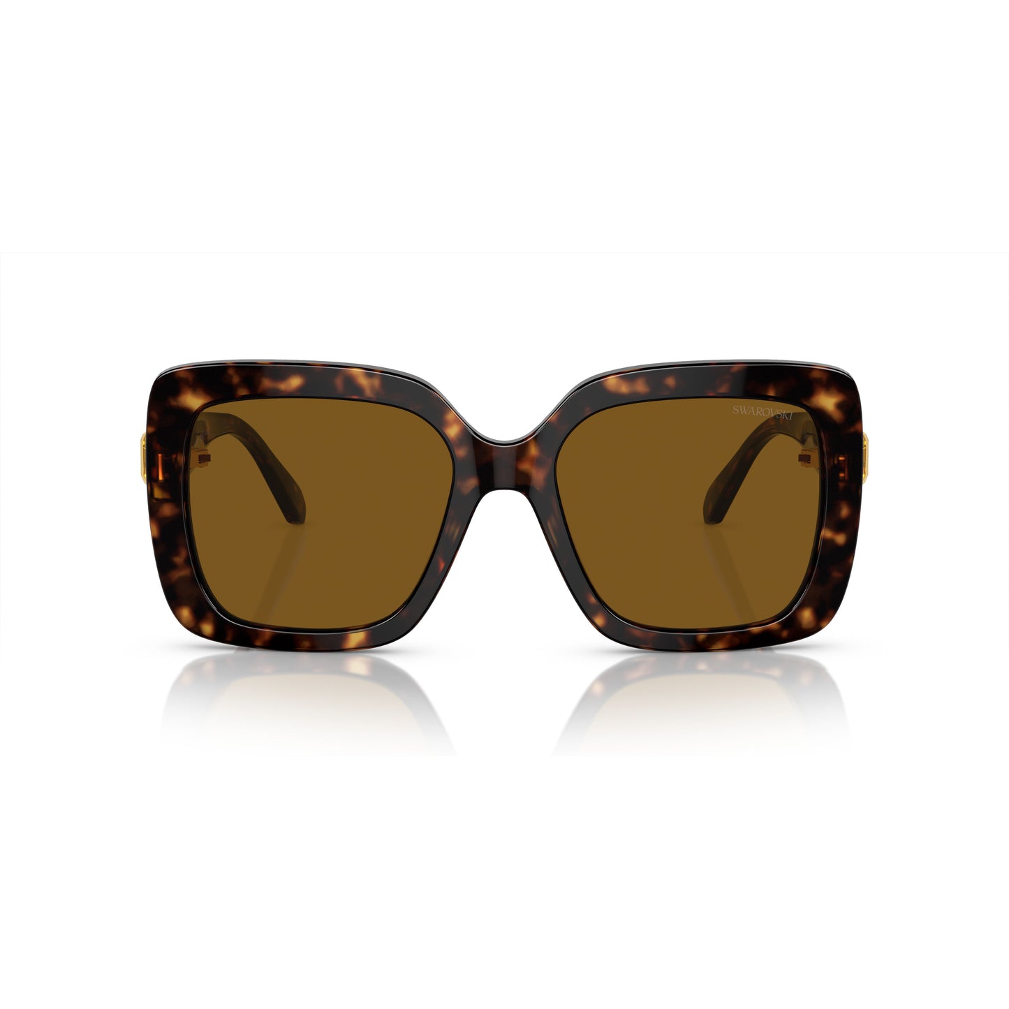0Sk6001 Oversized Tortoiseshell Square Sunglasses with Golden Accents