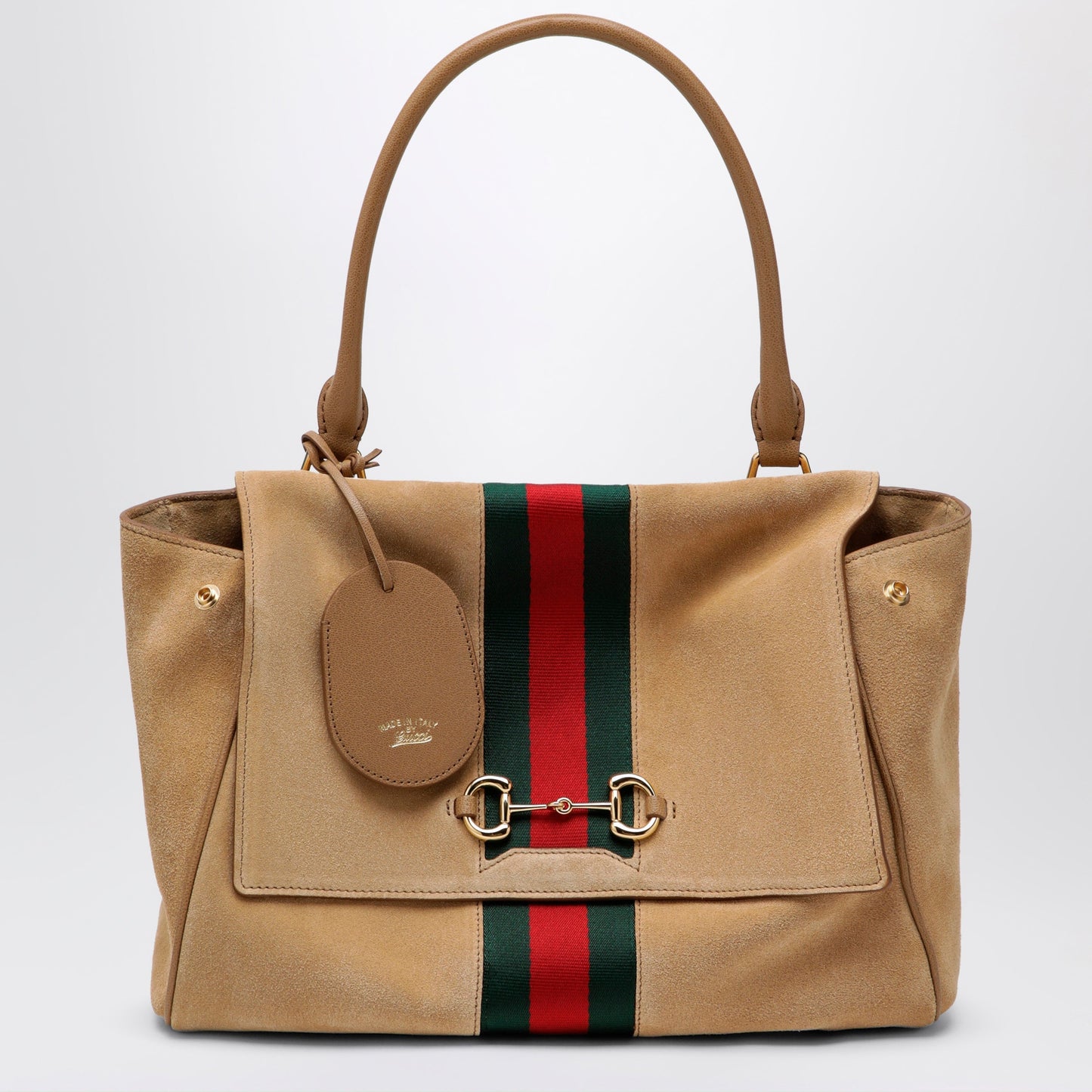 Gucci Medium Paparazzo Handbag In Sand-Coloured Suede Women