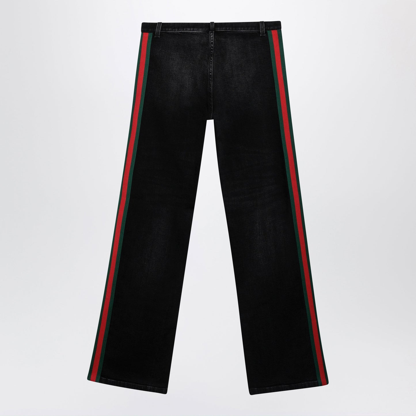 Gucci Low-Rise Cotton Denim Jeans With Web Tape In Black Men