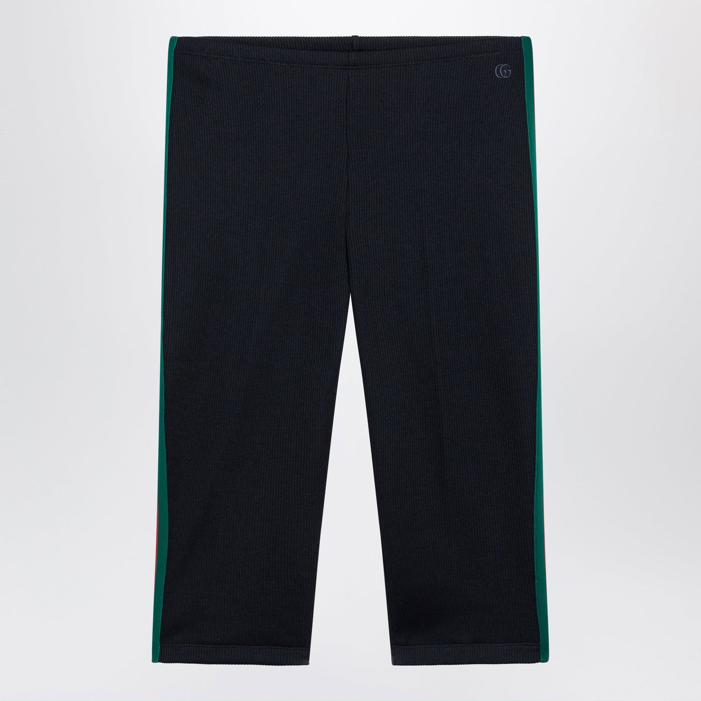 Gucci Ribbed Cotton Jersey Pants With Web, Blue Japan Women