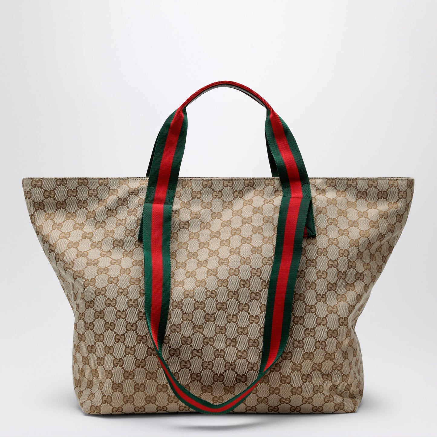 Gucci Medium Shopping Bag In Sand Beige Gg Fabric Men