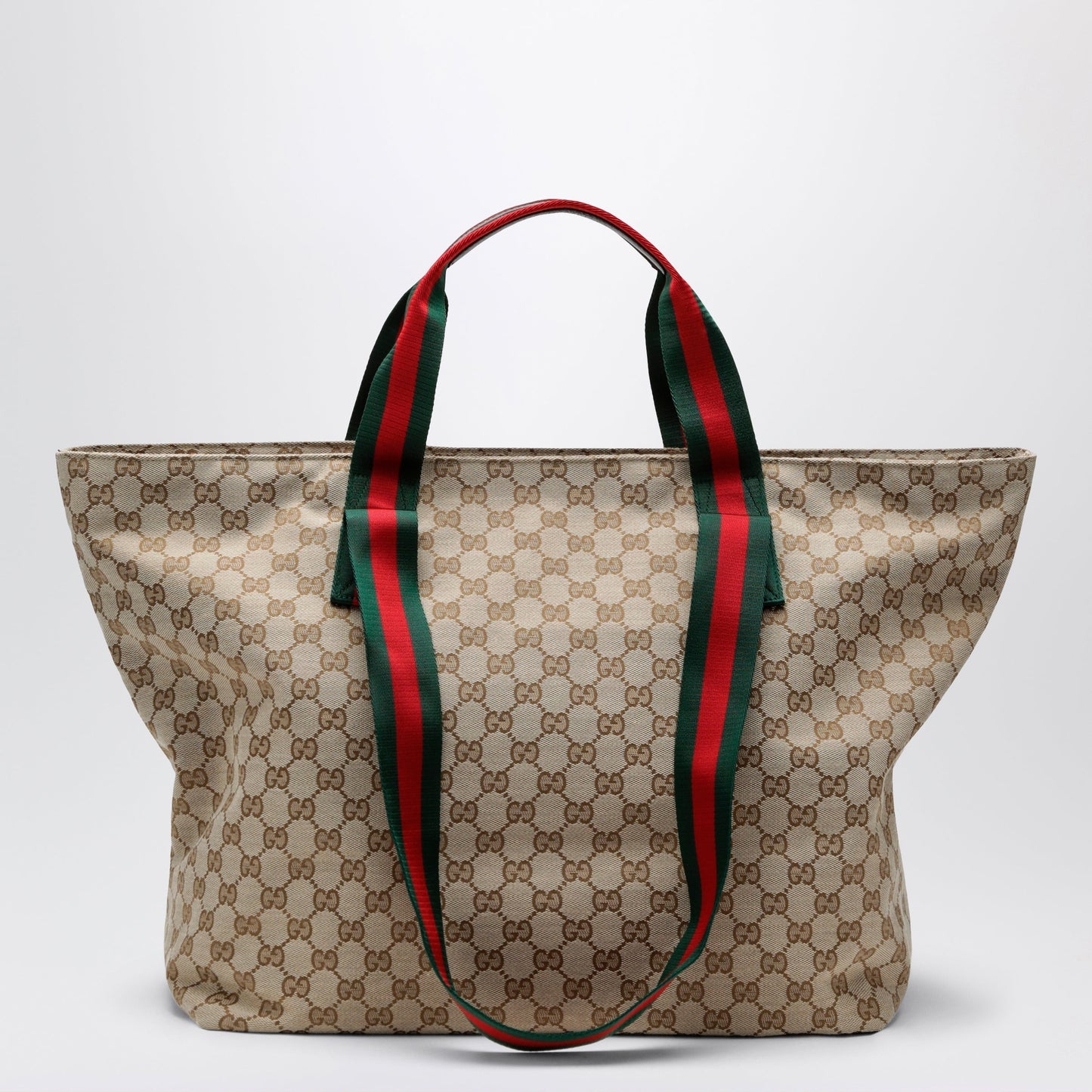 Gucci Medium Shopping Bag In Sand Beige Gg Fabric Men