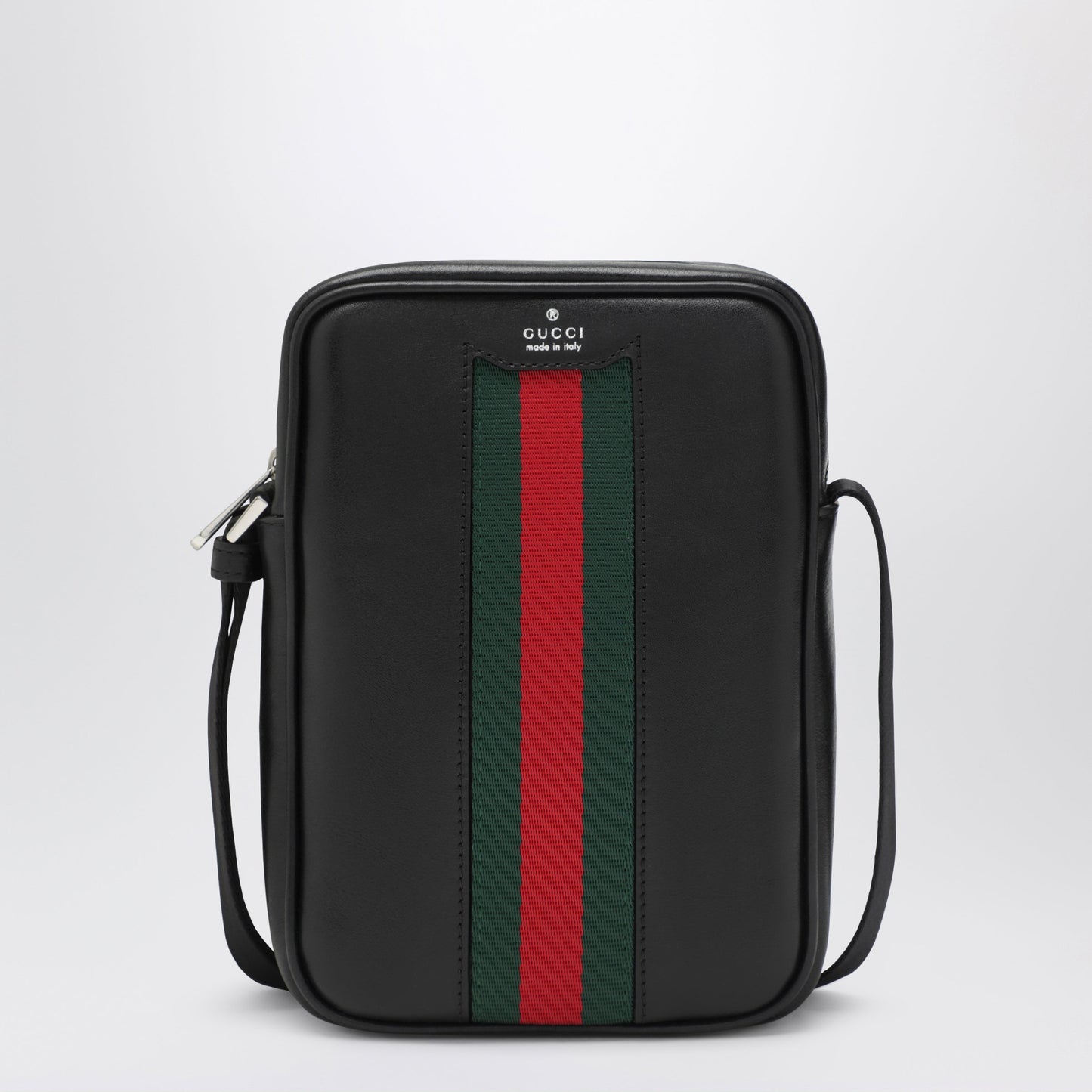 Gucci Black Leather Bag With Web Detail Men