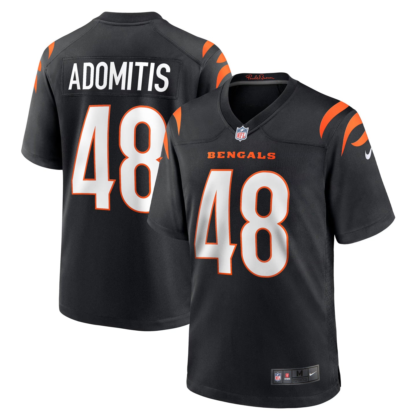 Cincinnati Bengals Cal Adomitis Black Game Player Jersey