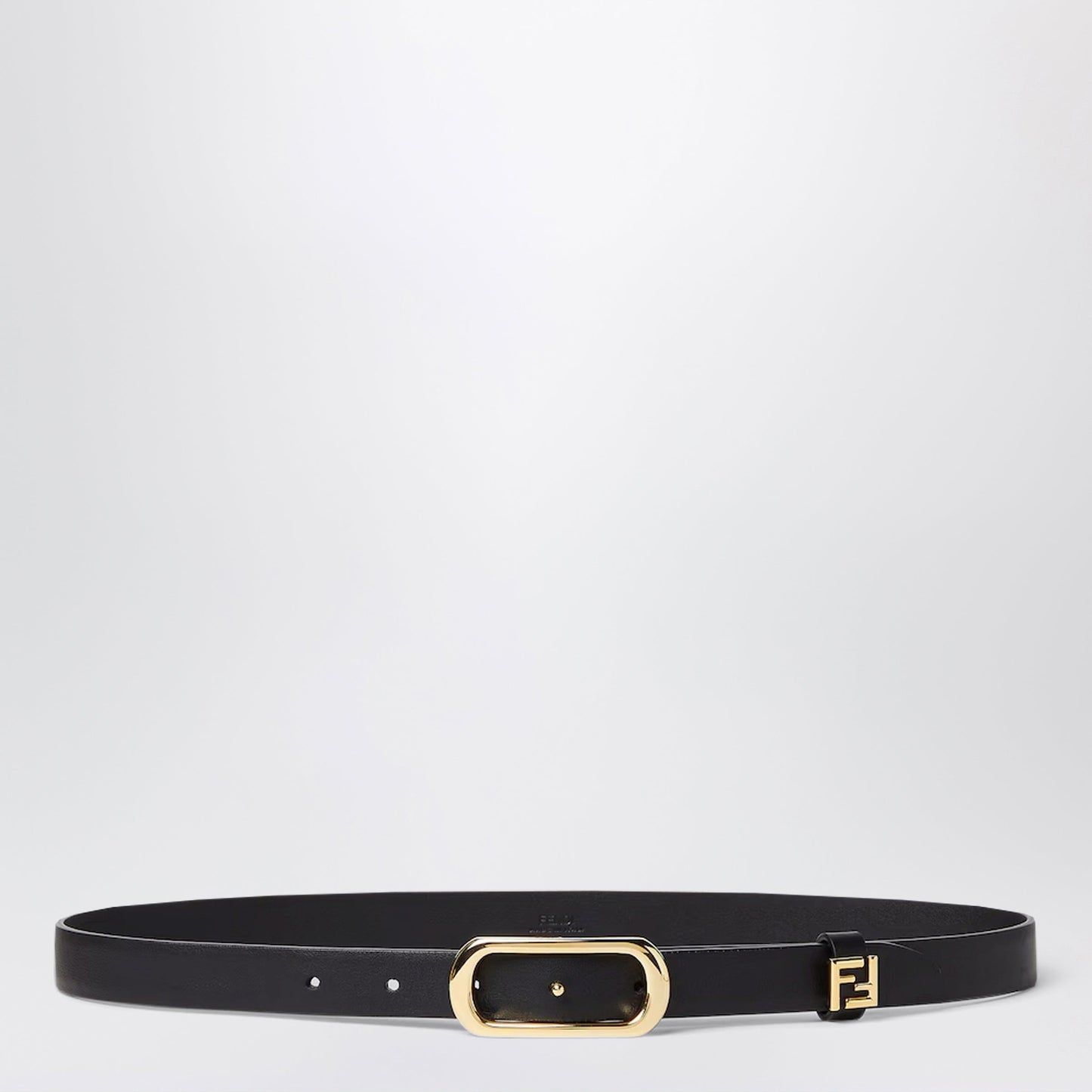 Fendi Black Leather Ff Belt Women