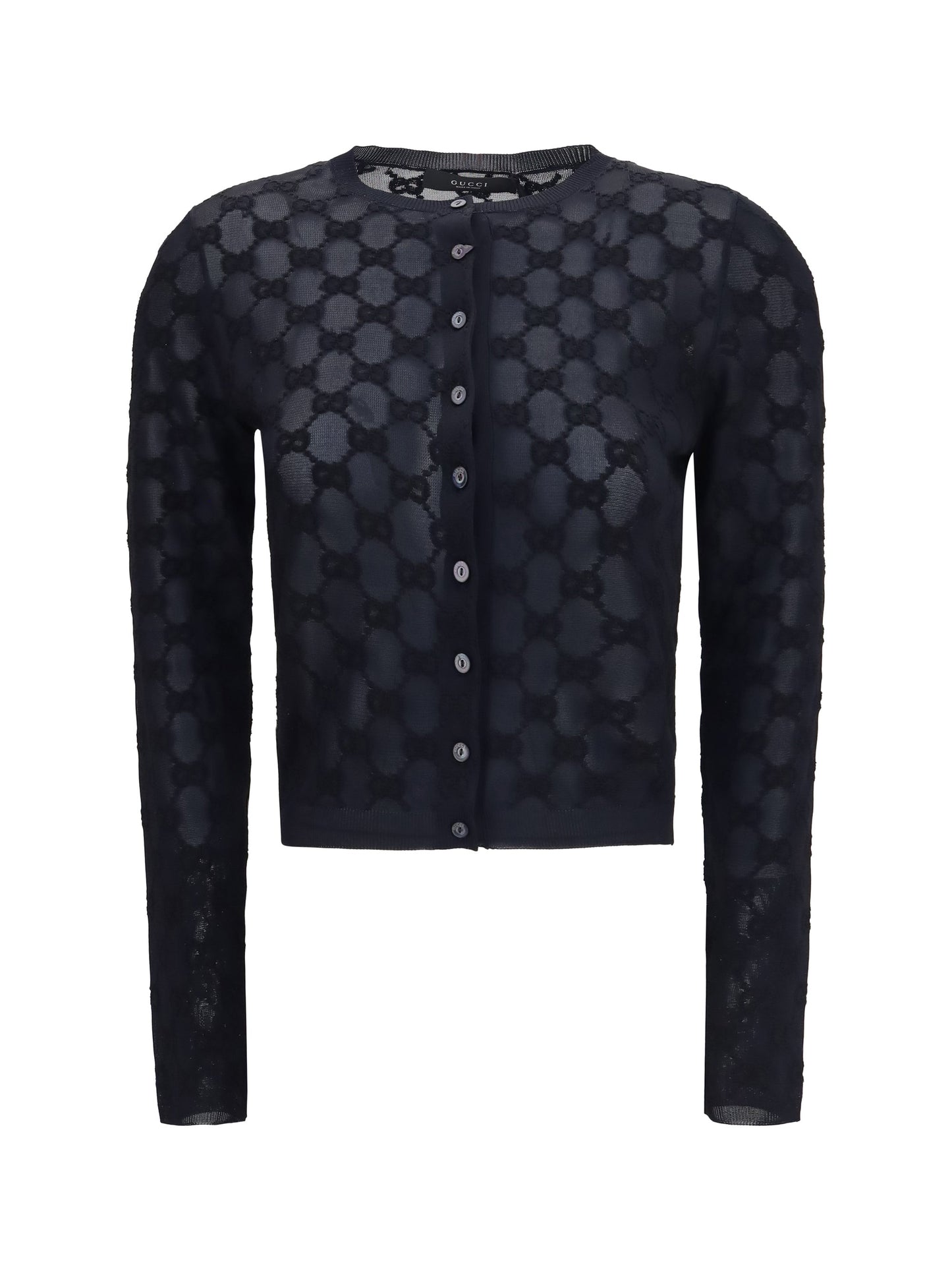 Gucci Women Gg All-Over Viscose Crepe Cardigan