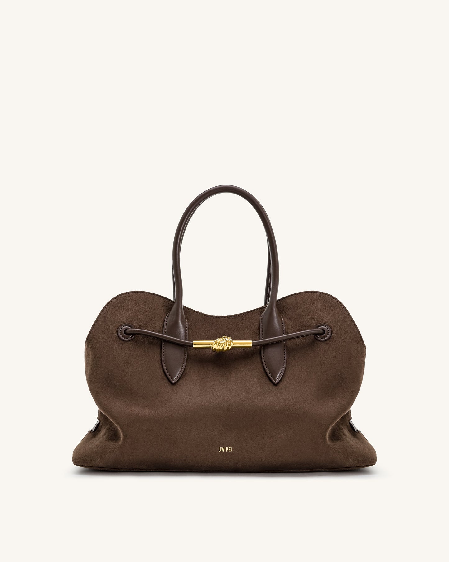 Adele Metal Rope Knot Tote Bag - Mocha Brown