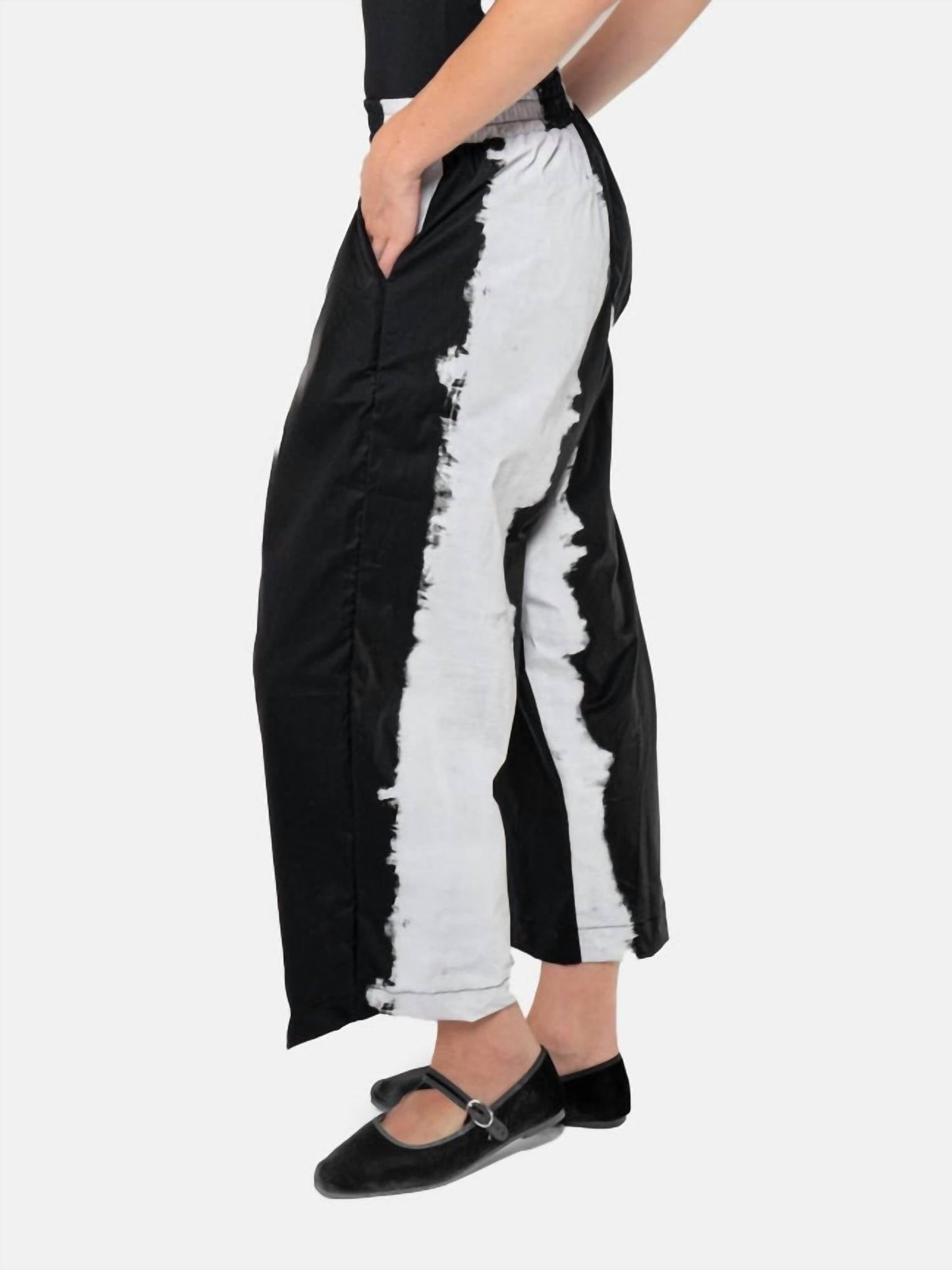 Big Stripe Soda Print Wide Leg Trousers In Black/white