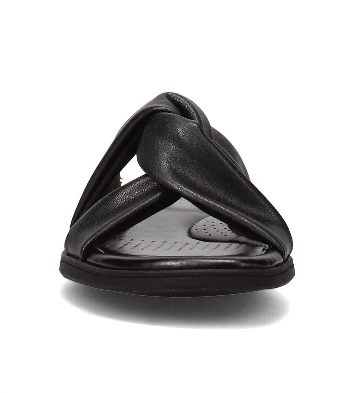 Women's Reyna Twist Flat Sandal In Black Synthetic
