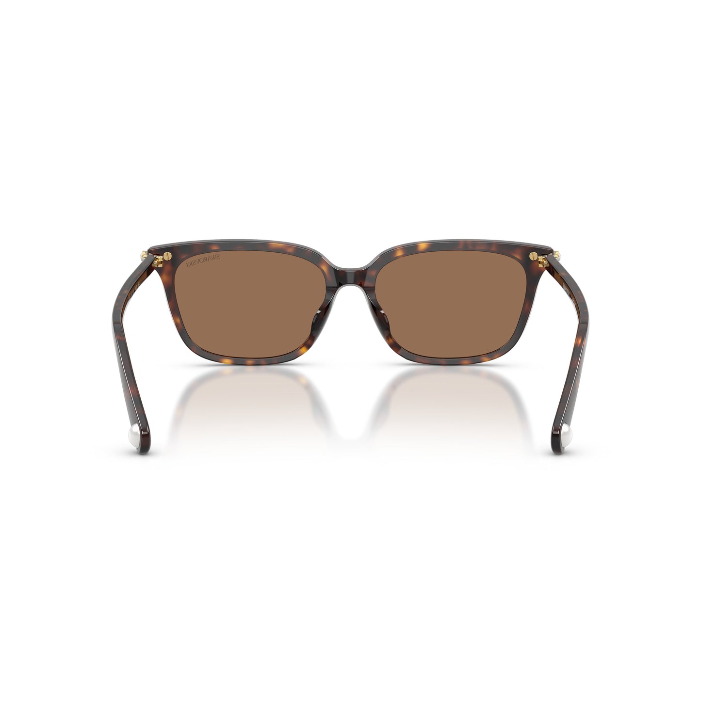 0Sk6064D Rectangular Tortoiseshell Sunglasses with Gold Accents