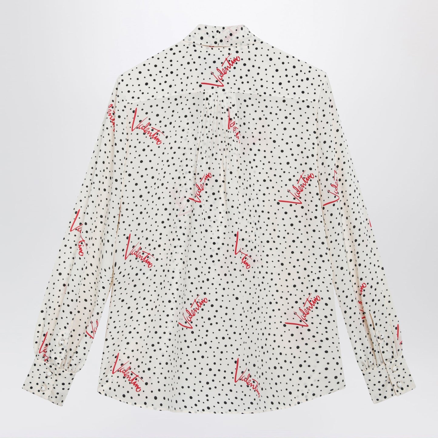 Valentino Vanilla Silk Shirt With Logo Print Women