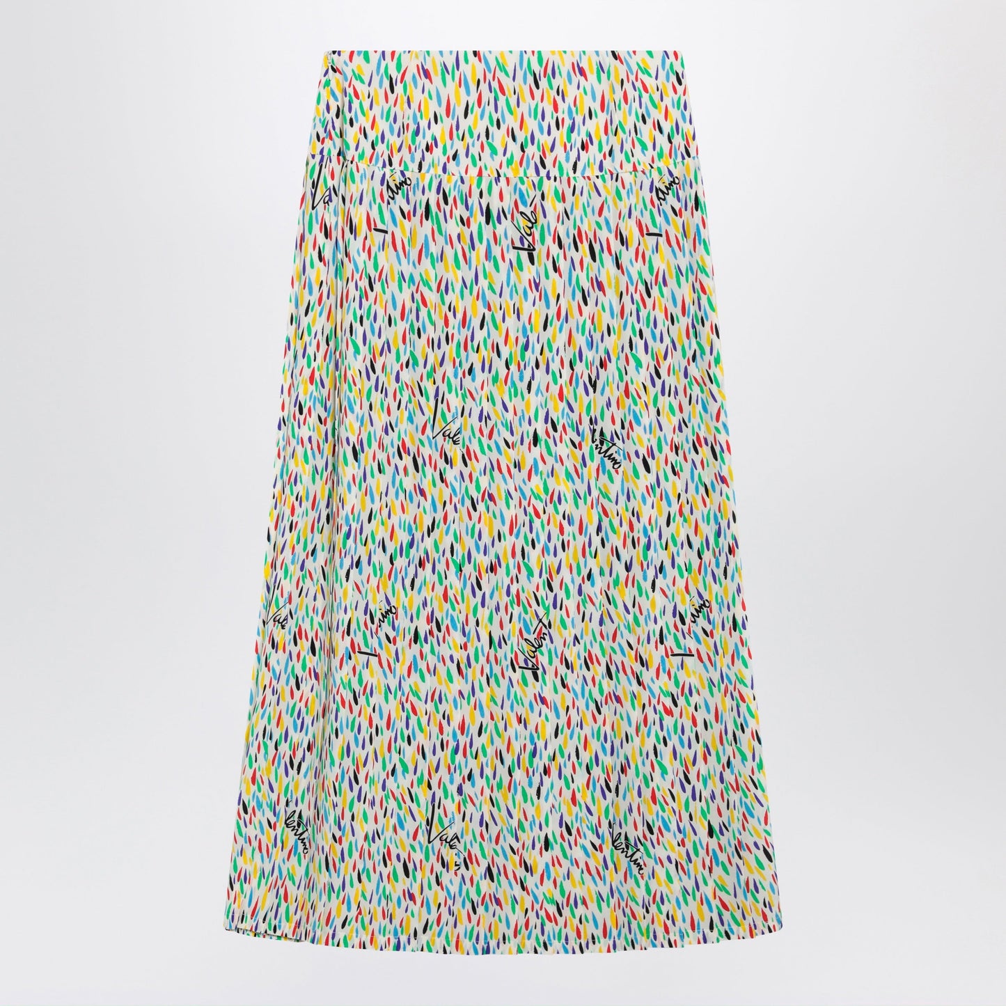 Valentino Multicolored Pleated Silk Midi Skirt Women
