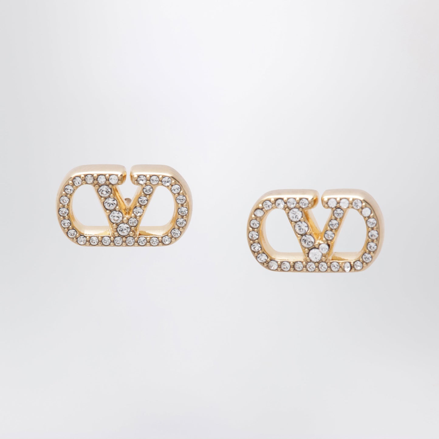 Valentino Garavani Gold-Tone Vlogo Signature Earrings With Swarovski Crystals Women