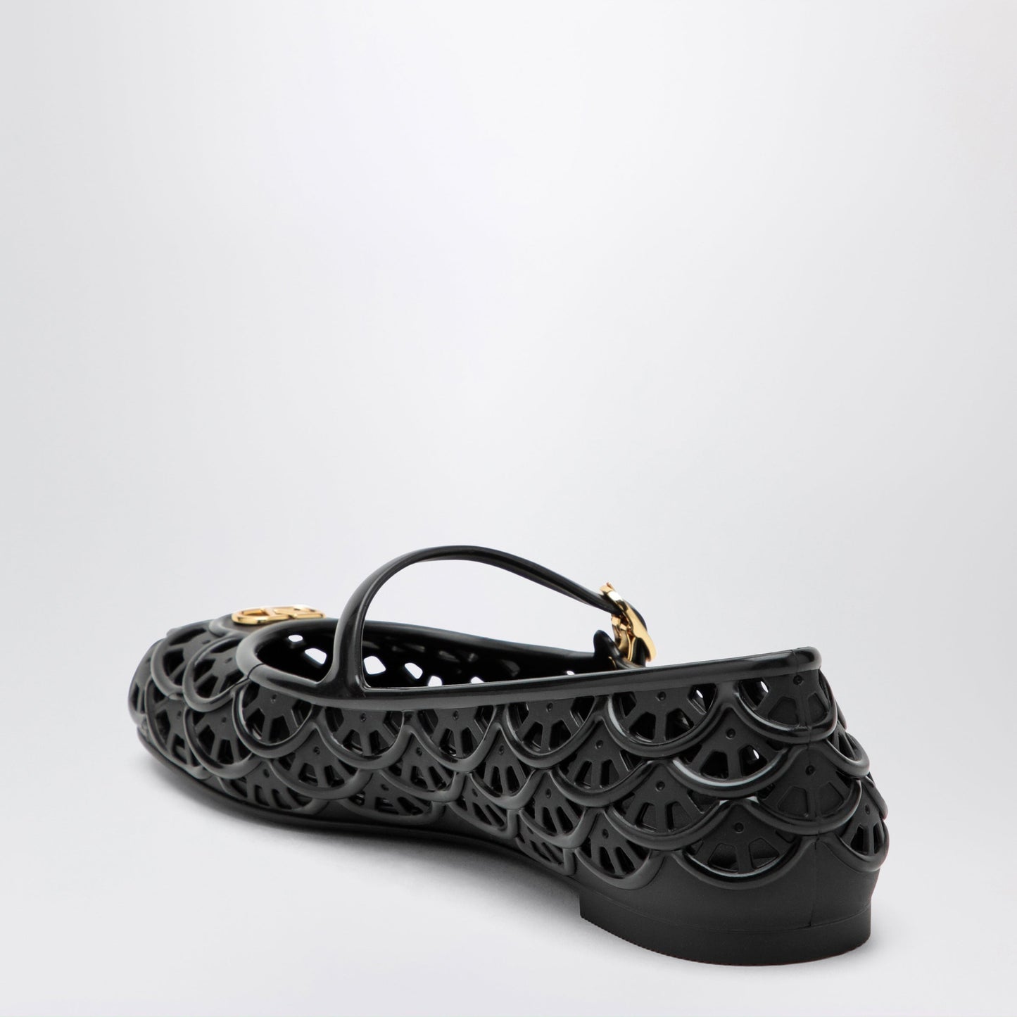 Valentino Garavani Black Vlogo Signature Rubber Ballet Flats Women