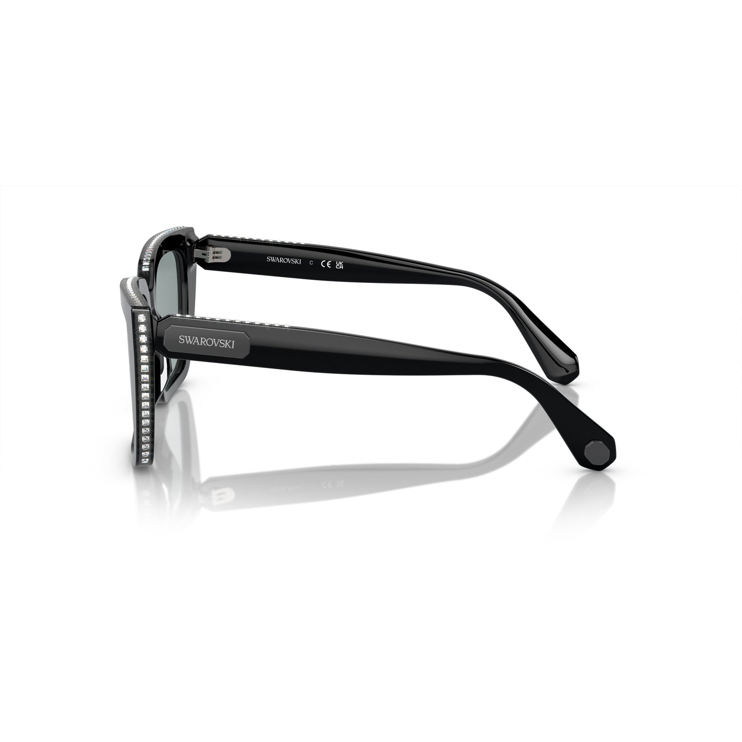 0Sk6013 Oversized Square Frame Sunglasses with Crystal Embellishments