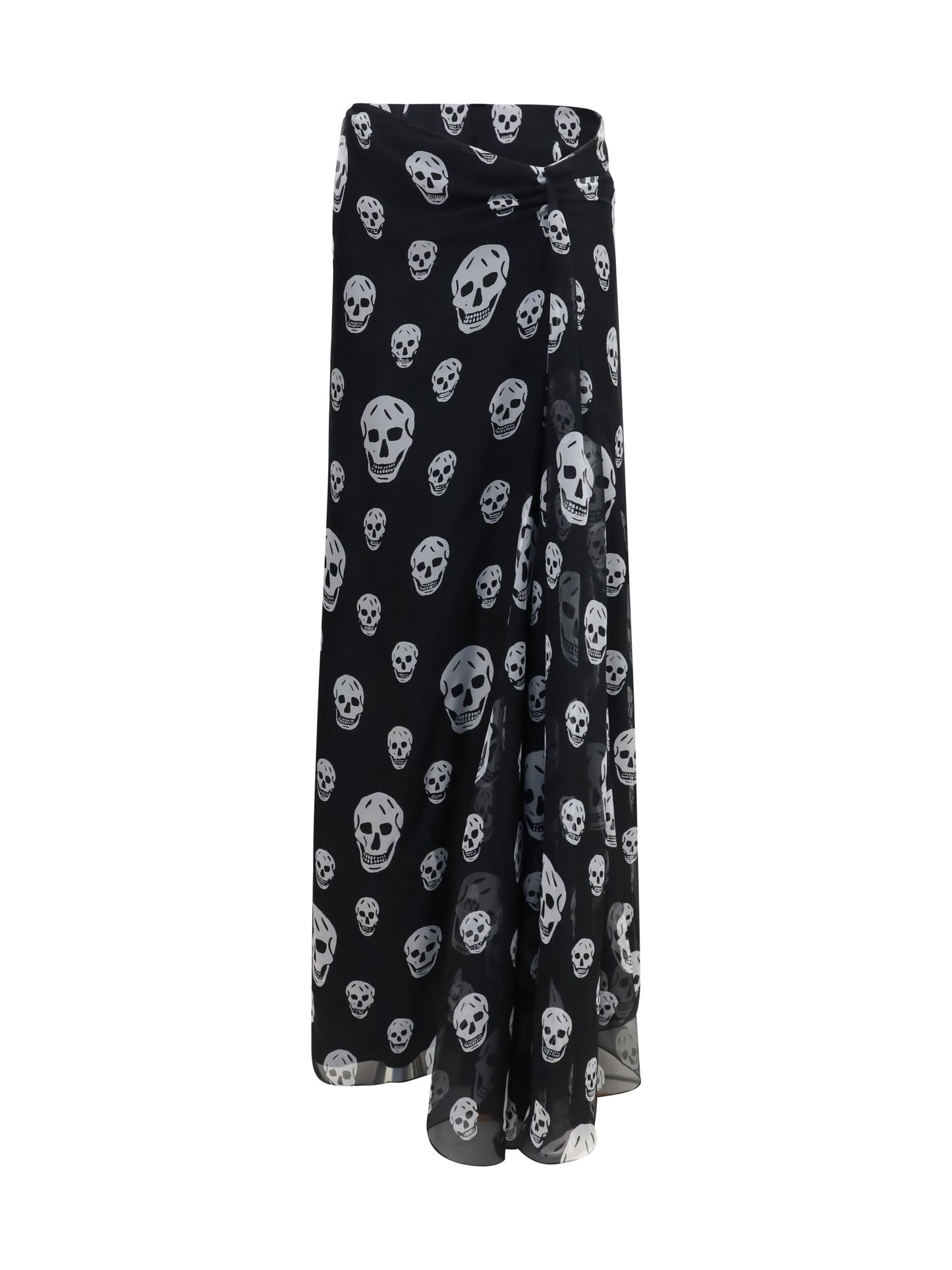 Alexander Mcqueen Women Draped Long Skull Skirt
