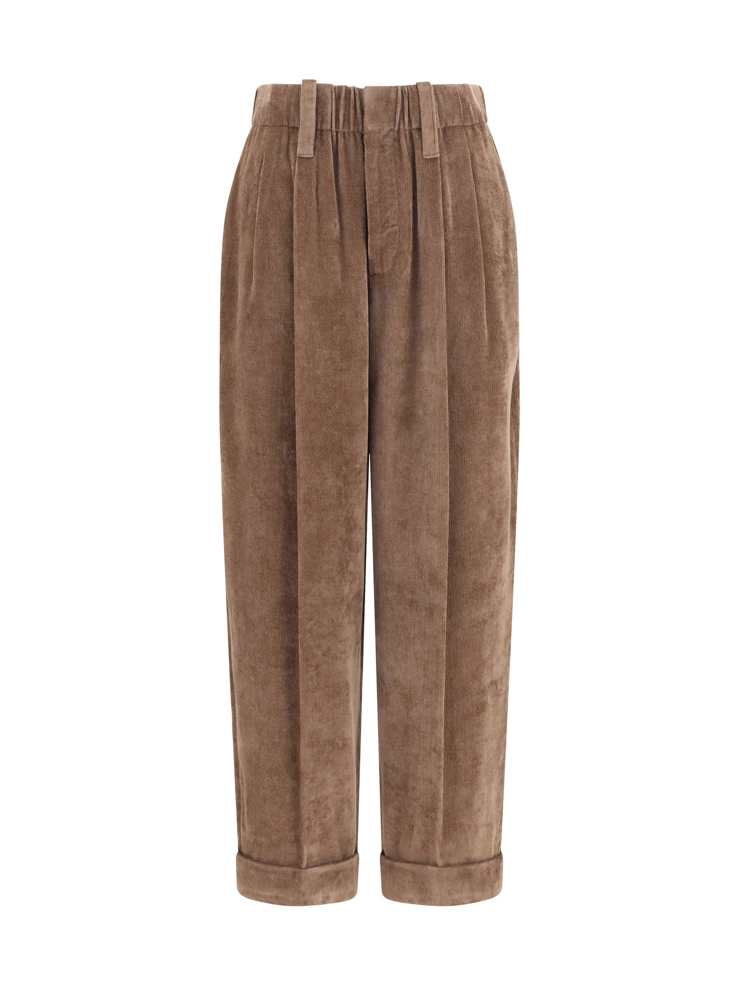 Brunello Cucinelli Women Elasticated Viscose And Cashmere Pants