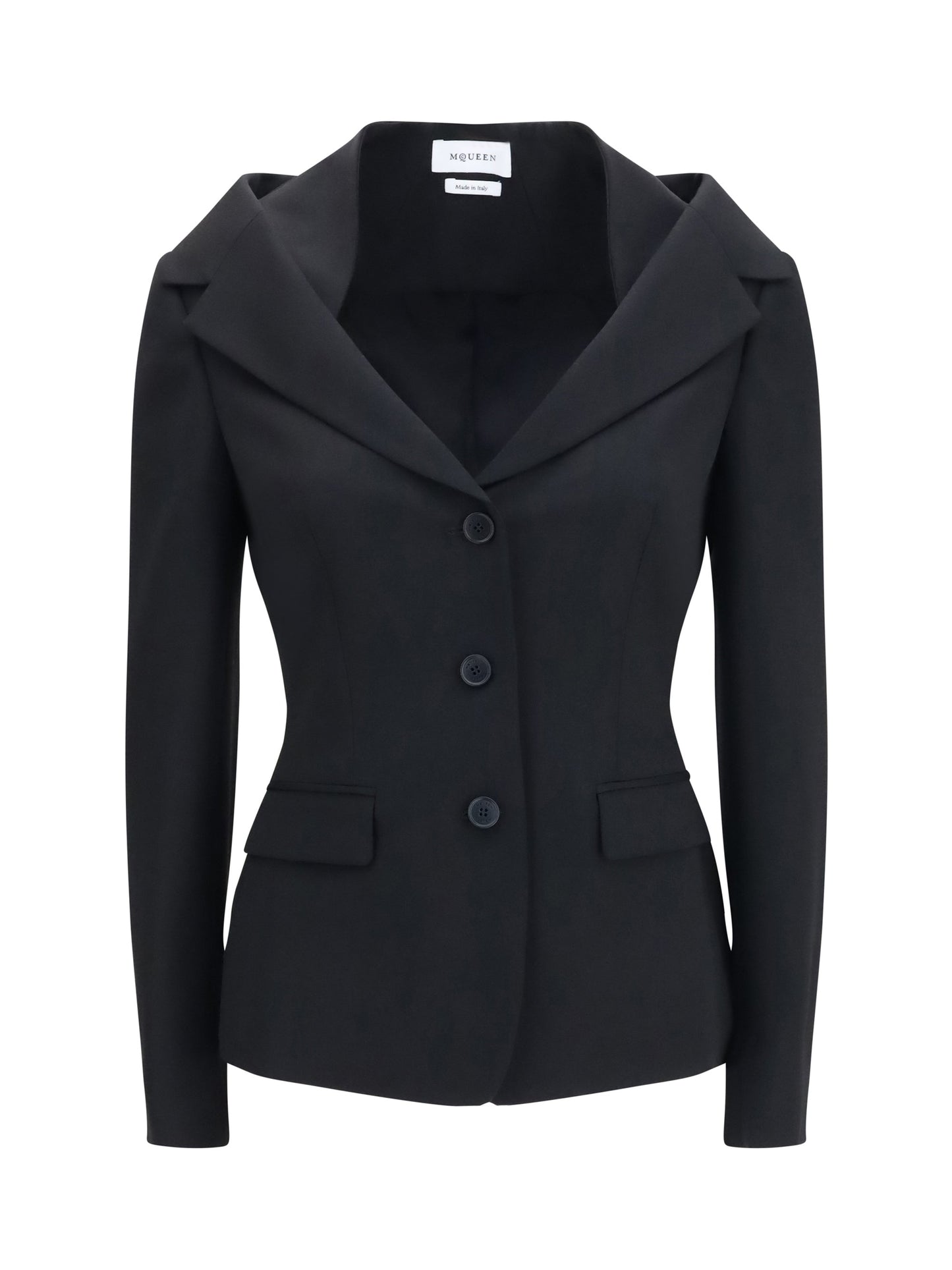 Alexander Mcqueen Women Structured Off-Shoulder Jacket With Harness Details