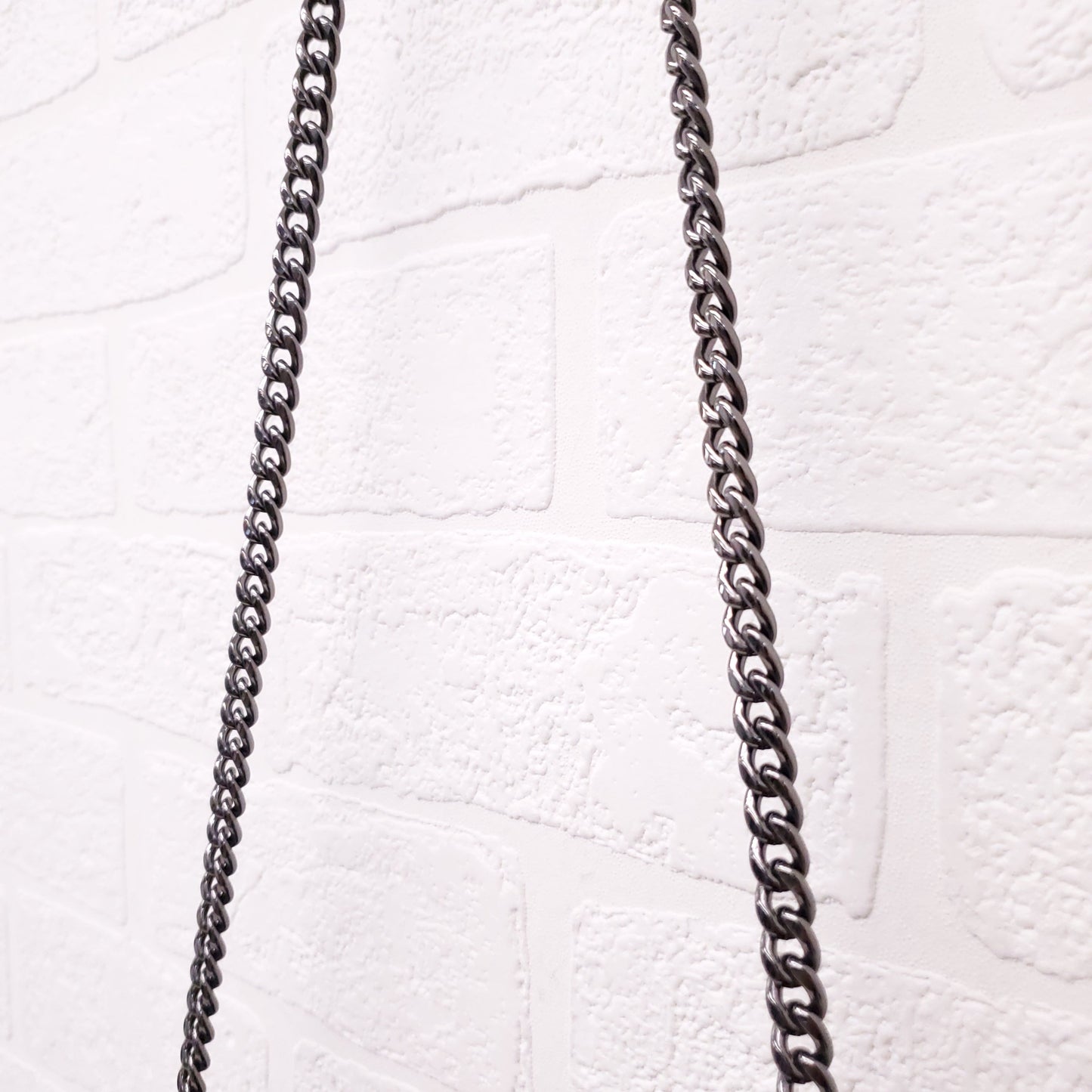 ALEXANDER MCQUEEN BLACK AND BLUE NYLON CHAIN LINKED CROSSBODY BAG