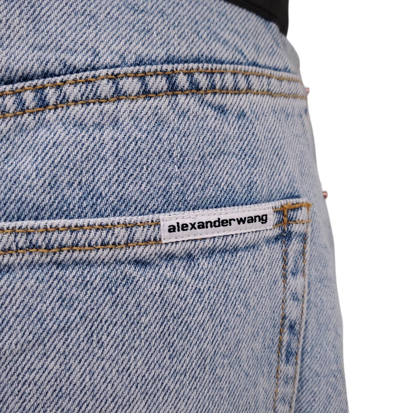ALEXANDERWANG LEATHER BELT JEANS - SIZE 29
