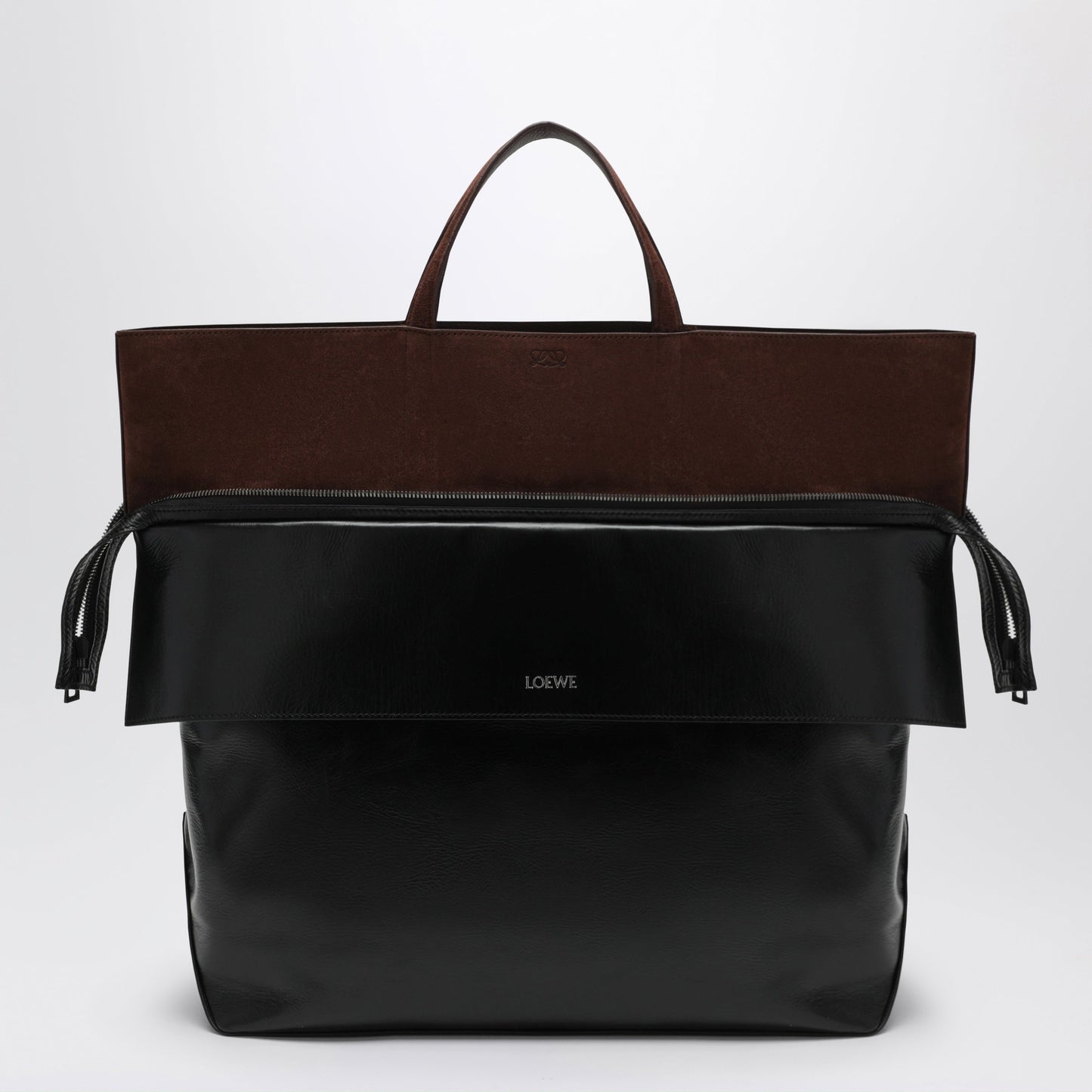 Loewe Large Switch Tote Bag In Black/Espresso Leather And Suede Men