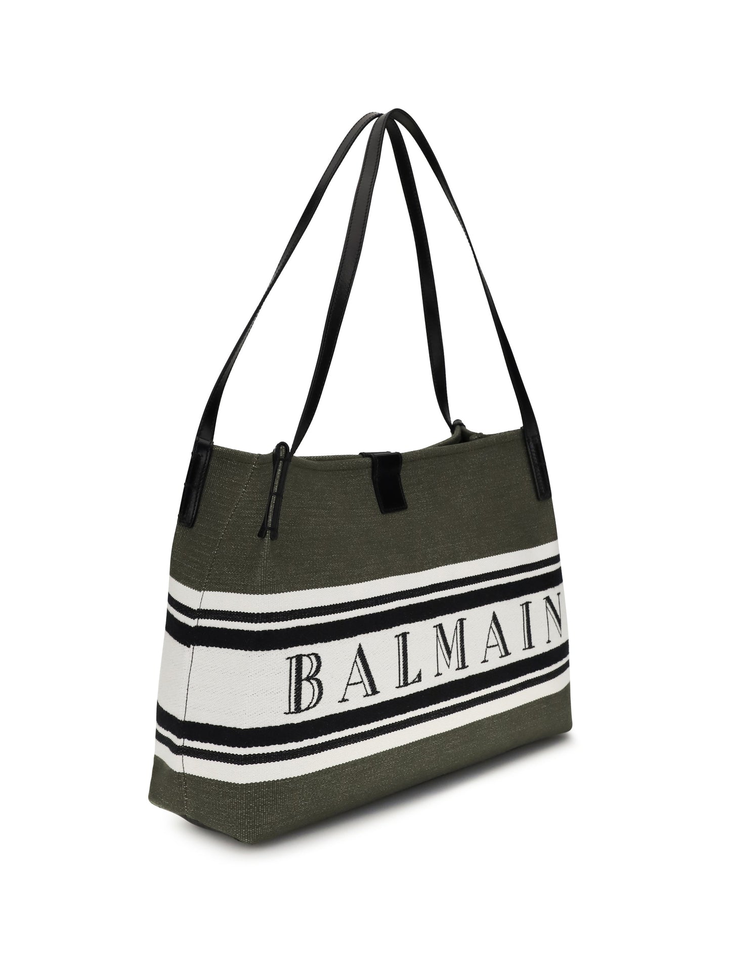 Balmain Women Medium Canvas And Leather Release Tote