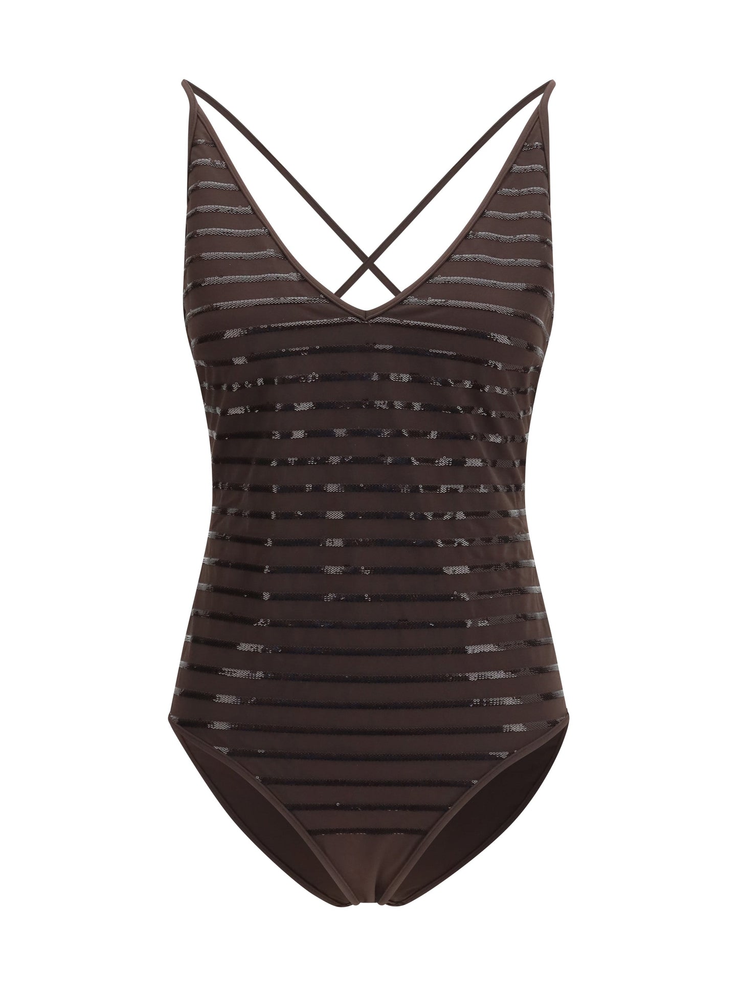 Brunello Cucinelli Women Shimmering Striped One-Piece Swimsuit