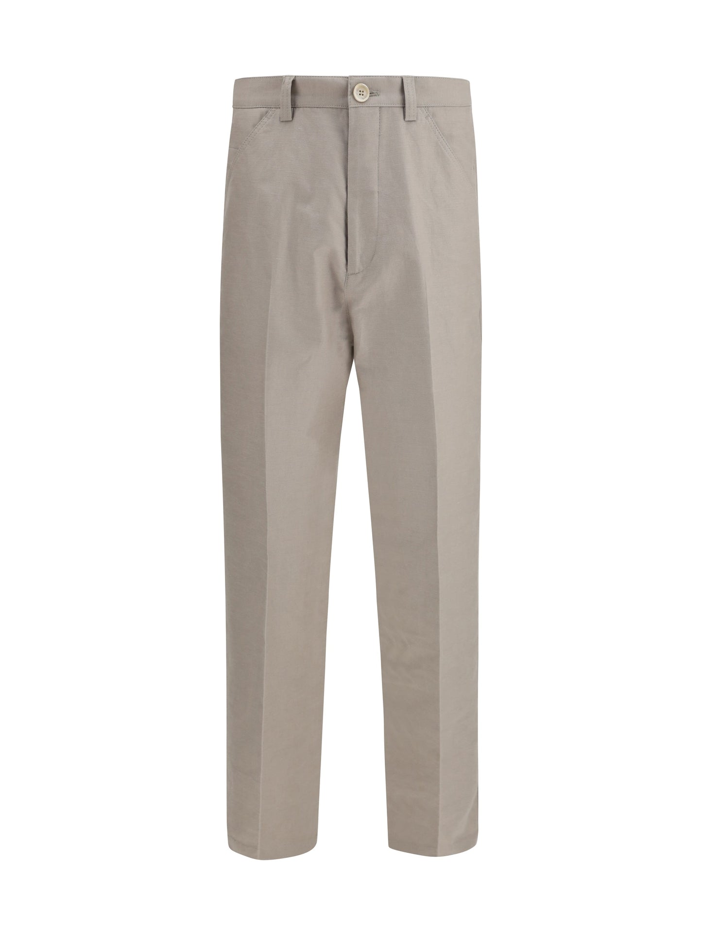 Brunello Cucinelli Men Tailored Pants In Cotton With Belt Loops