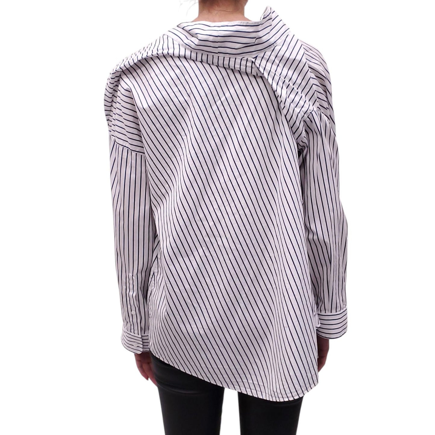 BALENCIAGA STRIPED OVERSZIED BLOUSE - SIZE 36