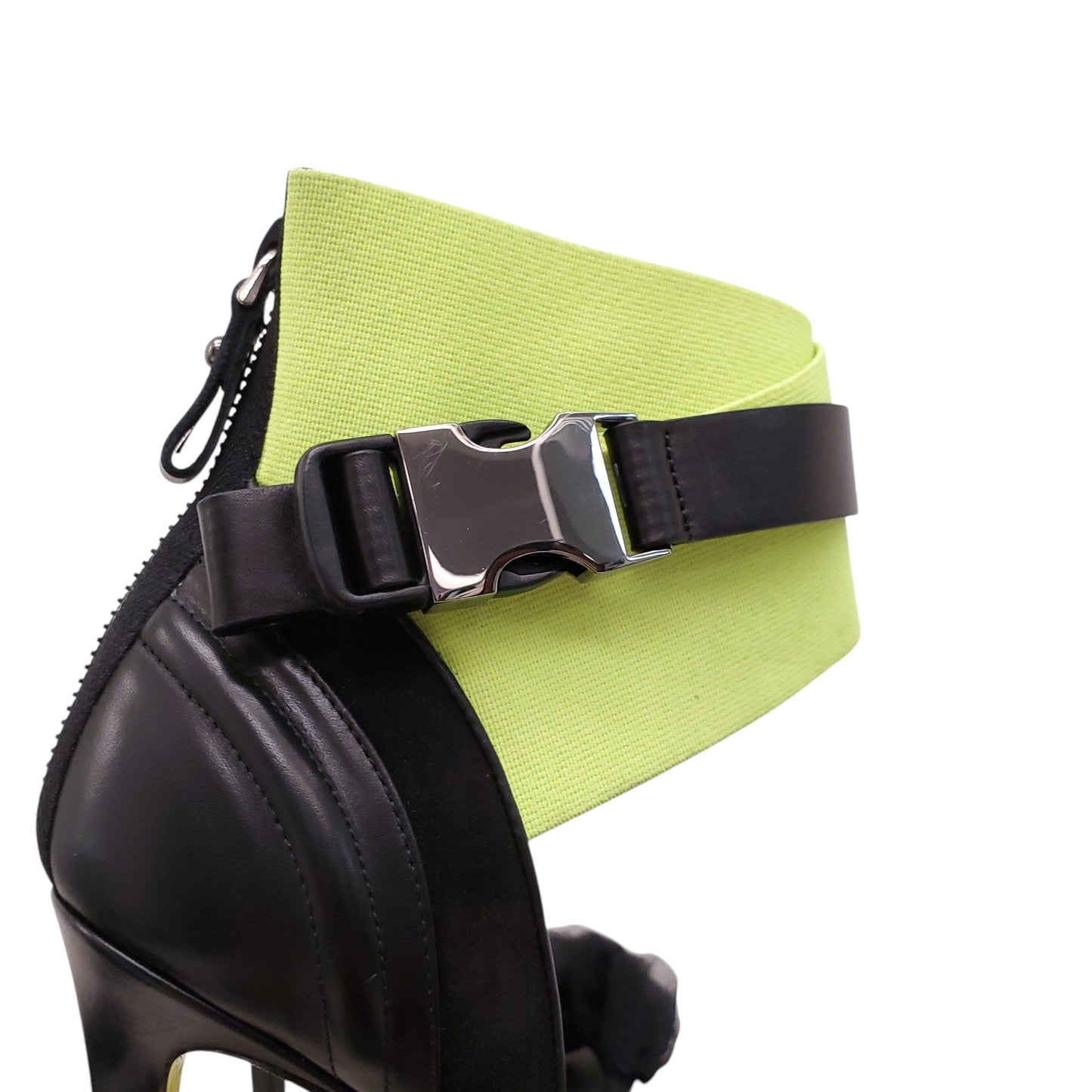 BALMAIN BLACK AND YELLOW TULLE HEELS - SIZE 40