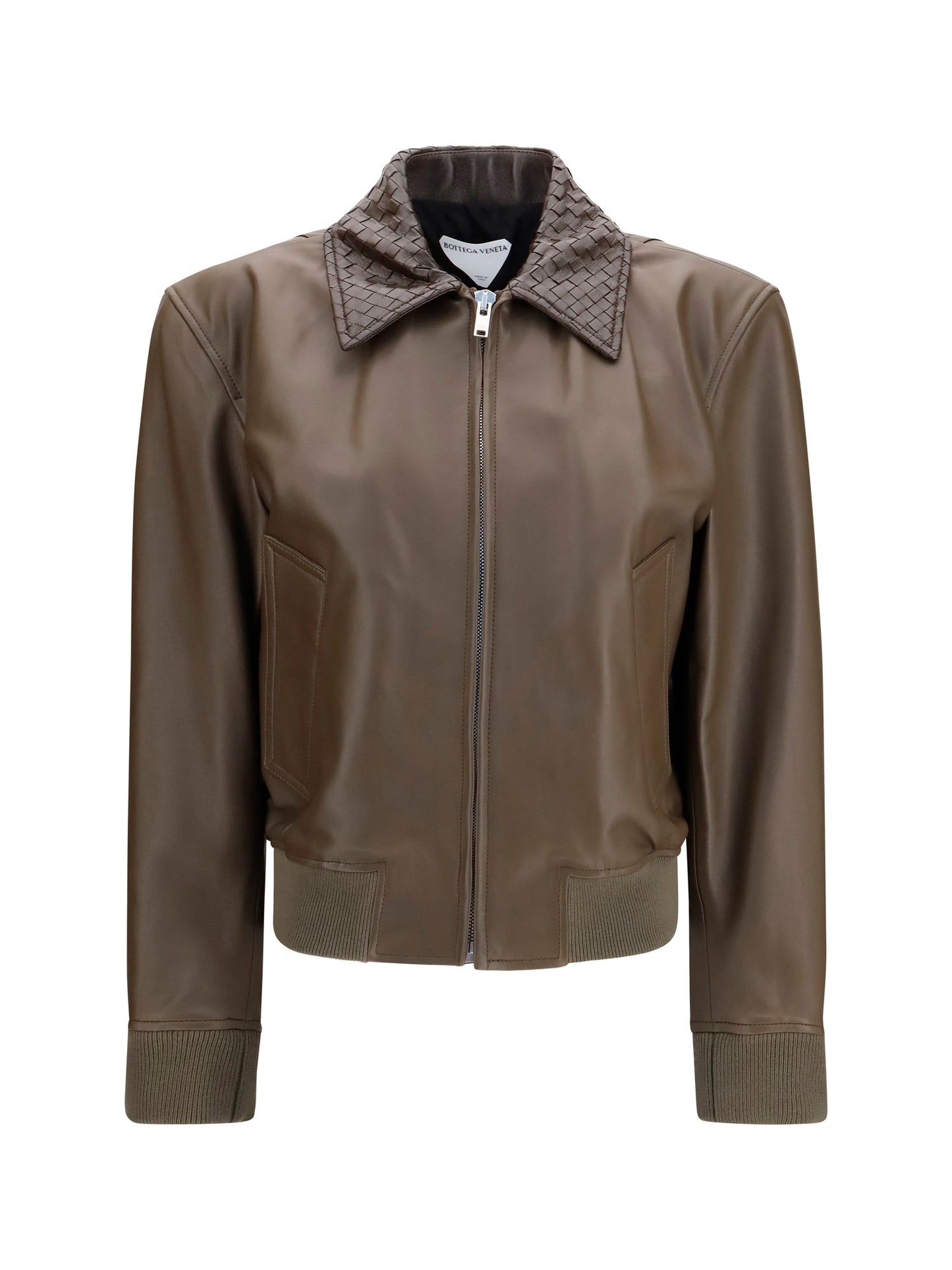 Bottega Veneta Women Glossy Leather Jacket