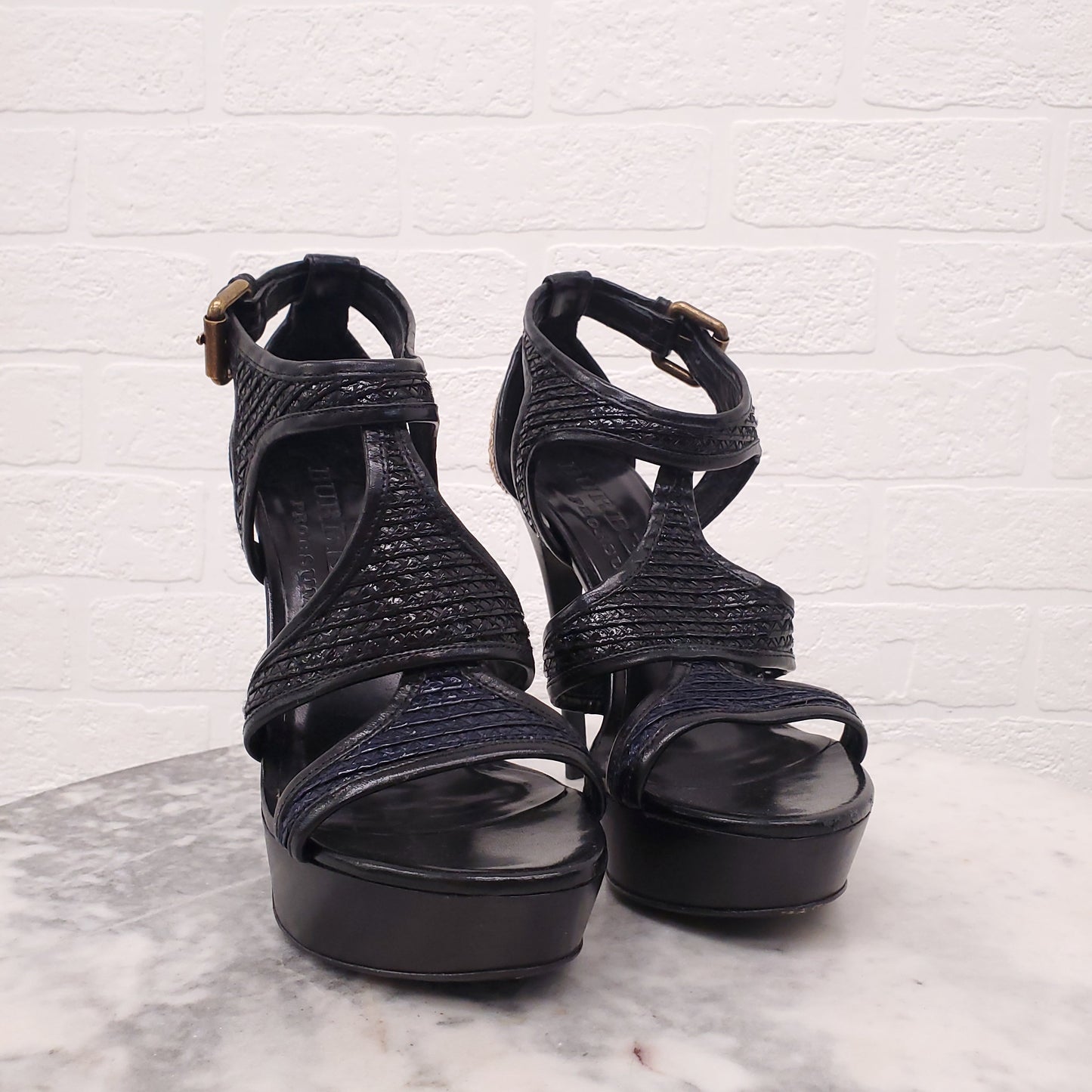 BURBERRY PRORSUM WOVEN HEELS  - SIZE 38