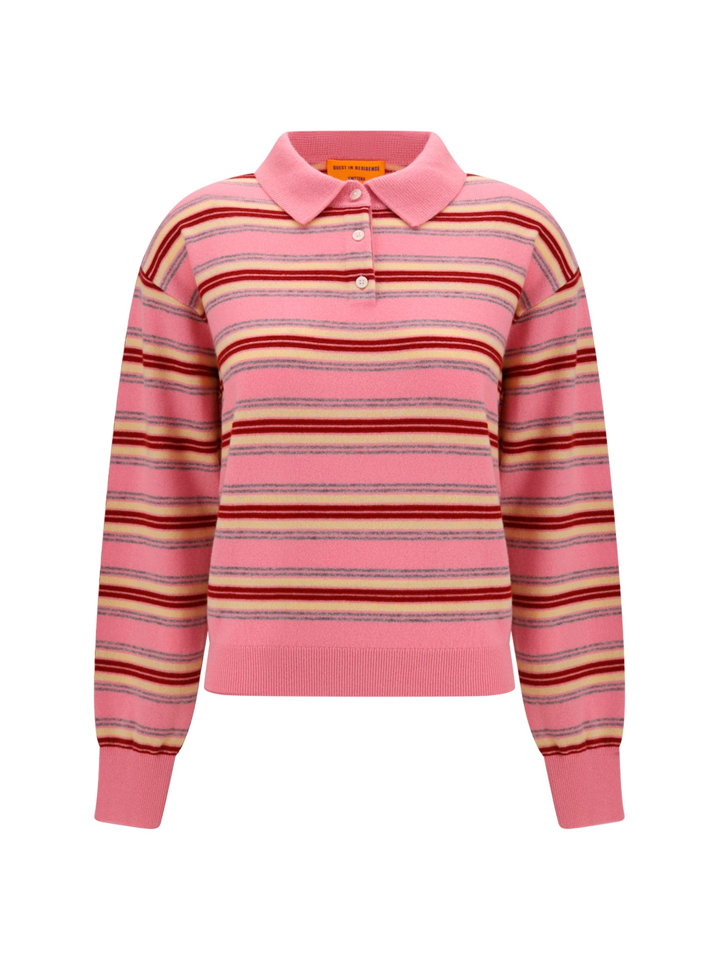 Guest In Residence Women College Striped Polo Sweater