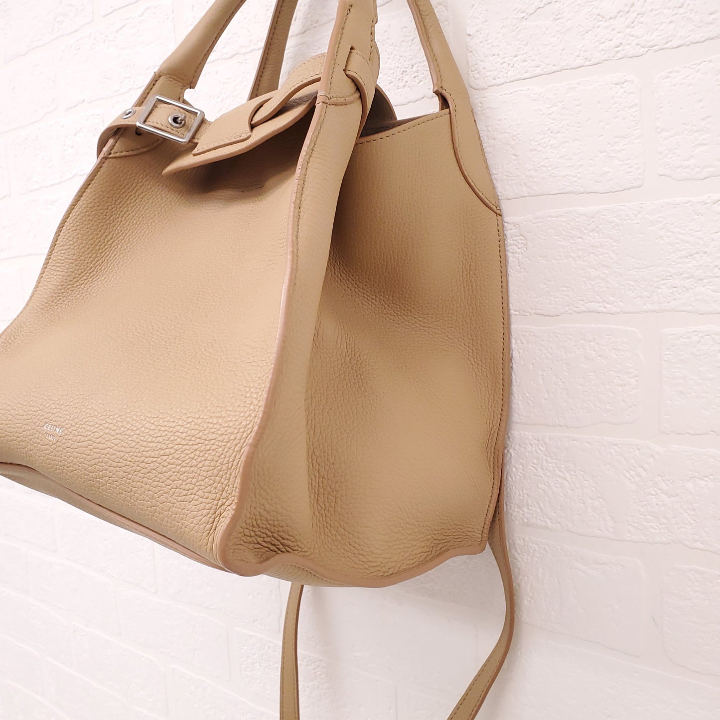 CELINE BEIGE LEATHER SMALL BIG CROSSBODY BAG