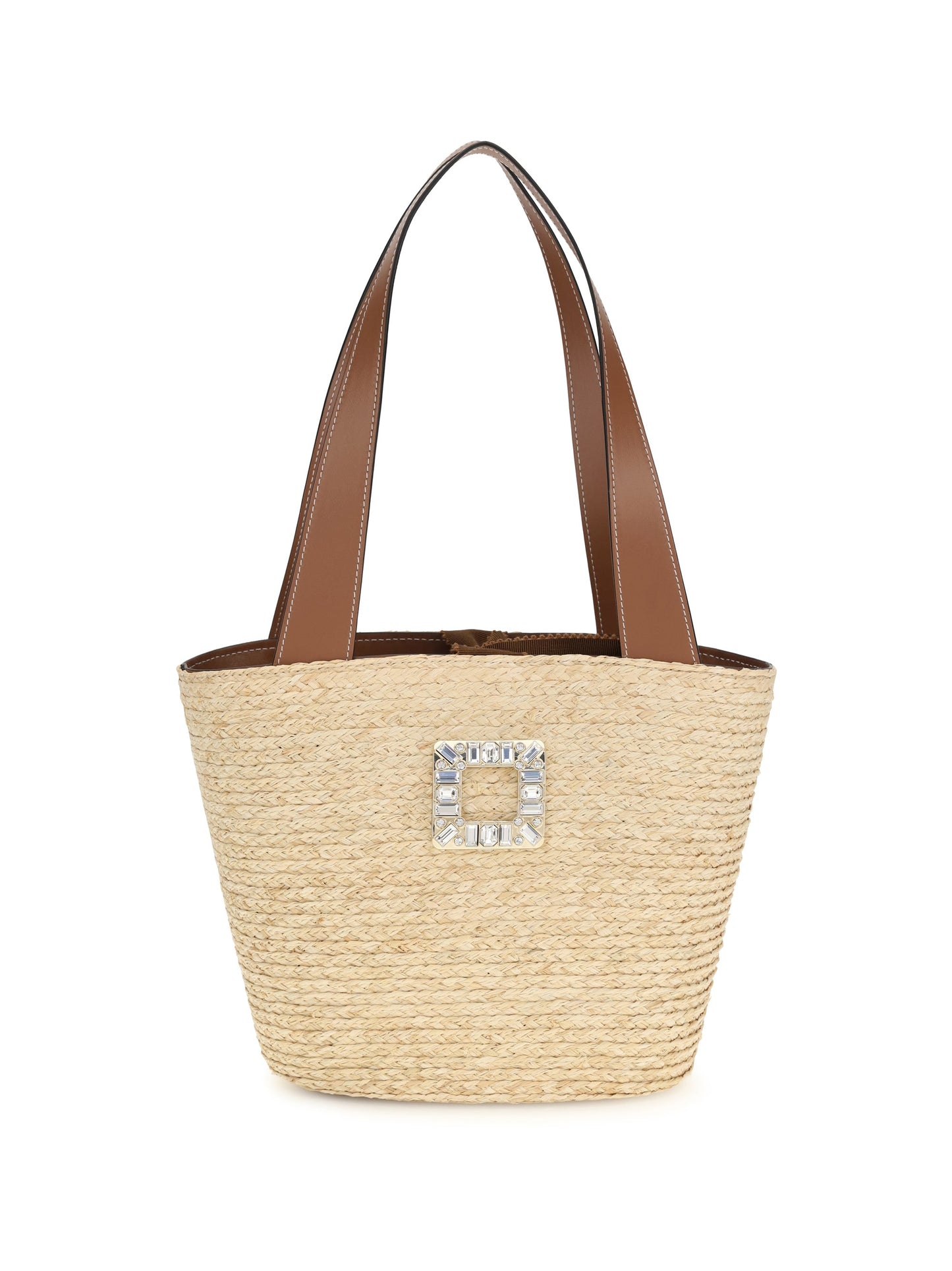 Roger Vivier Women Mini Viv’ Skate Raffia Bucket Bag