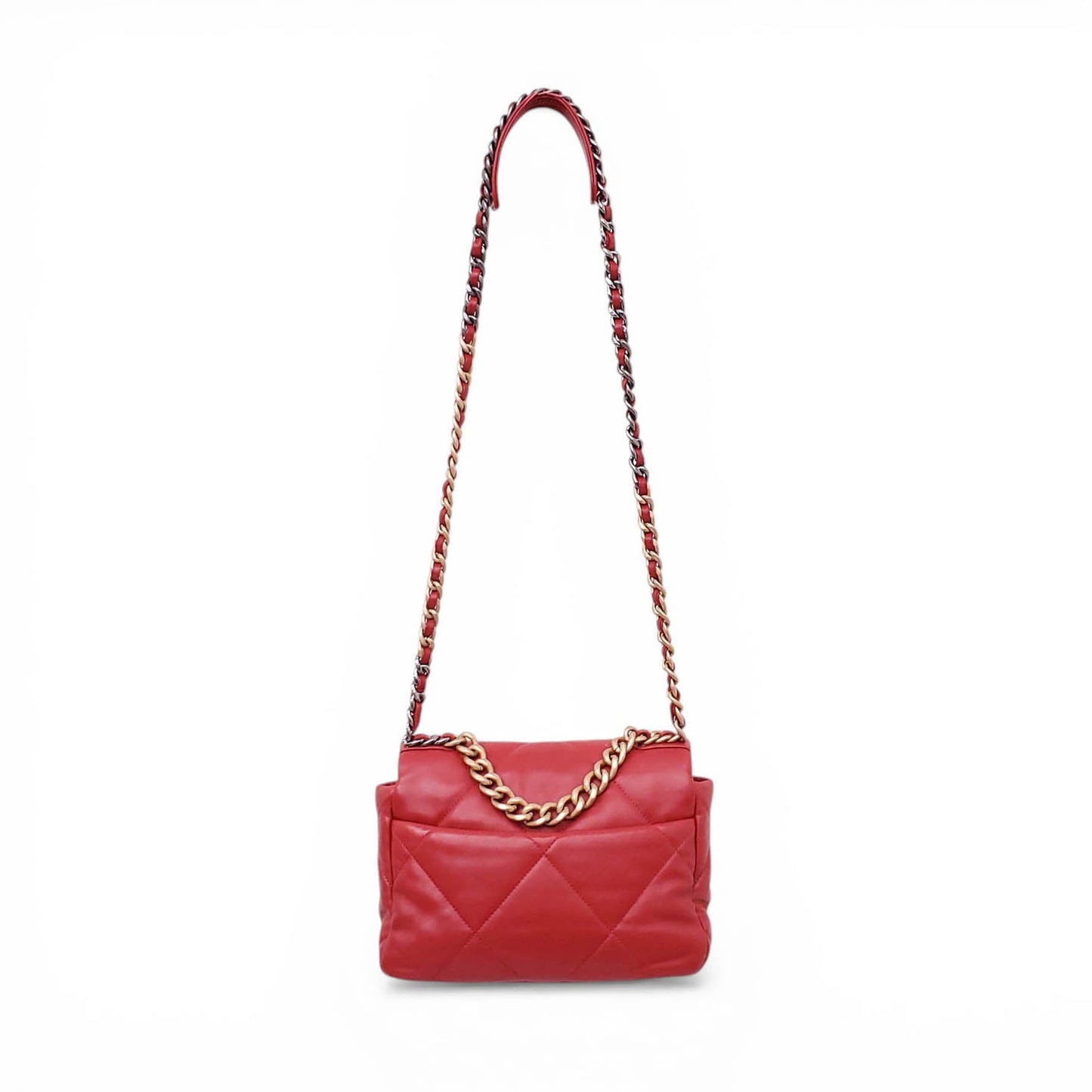 CHANEL 19 RED FLAP BAG