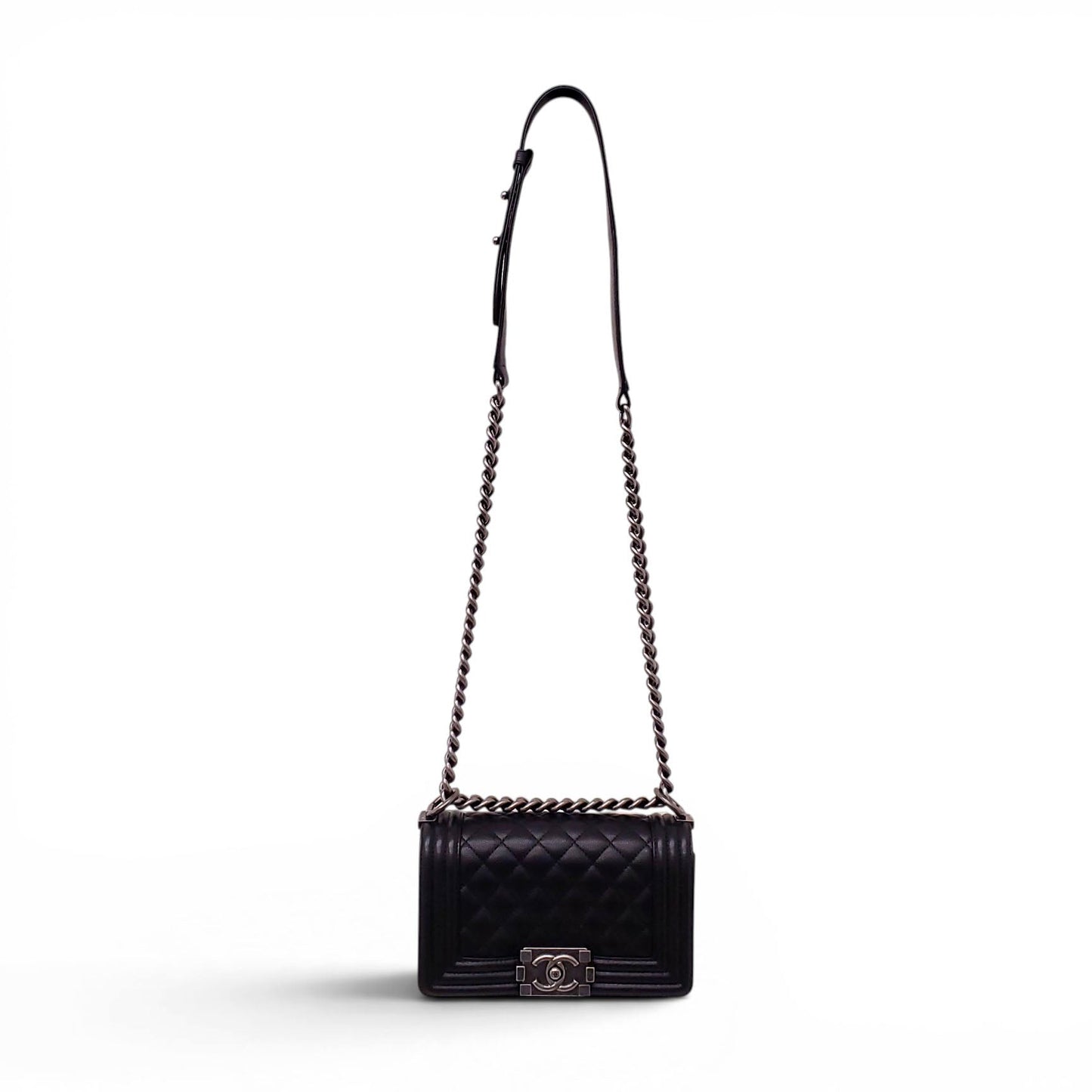 CHANEL BLACK CAVIAR SMALL BOY BAG